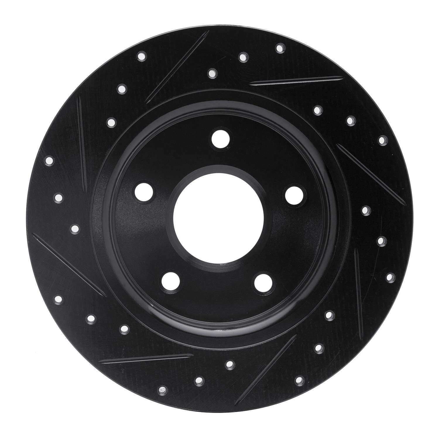 R1 Concepts 08-16 Chrysler Town & Country Rear Right Drilled & Slotted Black Brake Rotor - Image 2