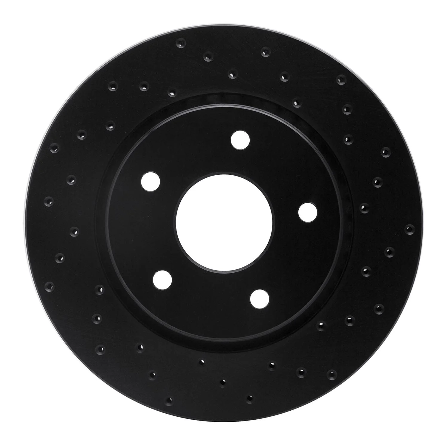 R1 Concepts 08-16 Dodge Grand Caravan Front Right Drilled Black Brake Rotor