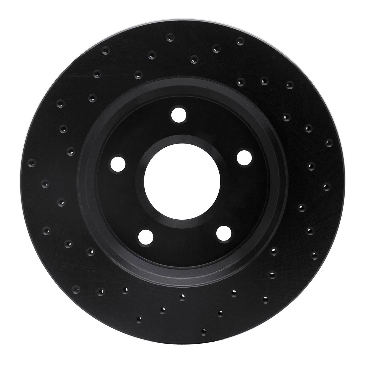 R1 Concepts 08-16 Dodge Grand Caravan Front Right Drilled Black Brake Rotor - Image 2