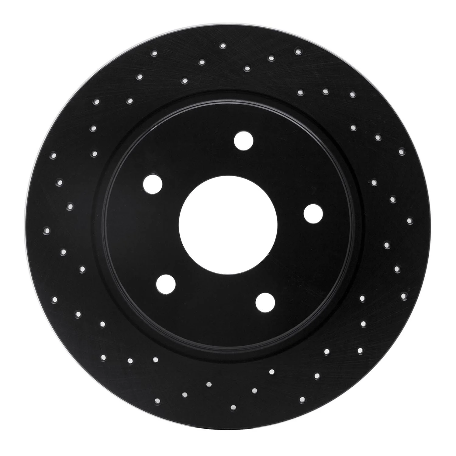 R1 Concepts 08-16 Dodge Grand Caravan Rear Left Drilled Black Brake Rotor