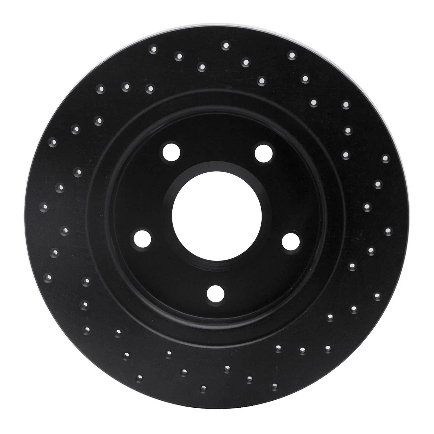 R1 Concepts 08-16 Dodge Grand Caravan Rear Left Drilled Black Brake Rotor - Image 2
