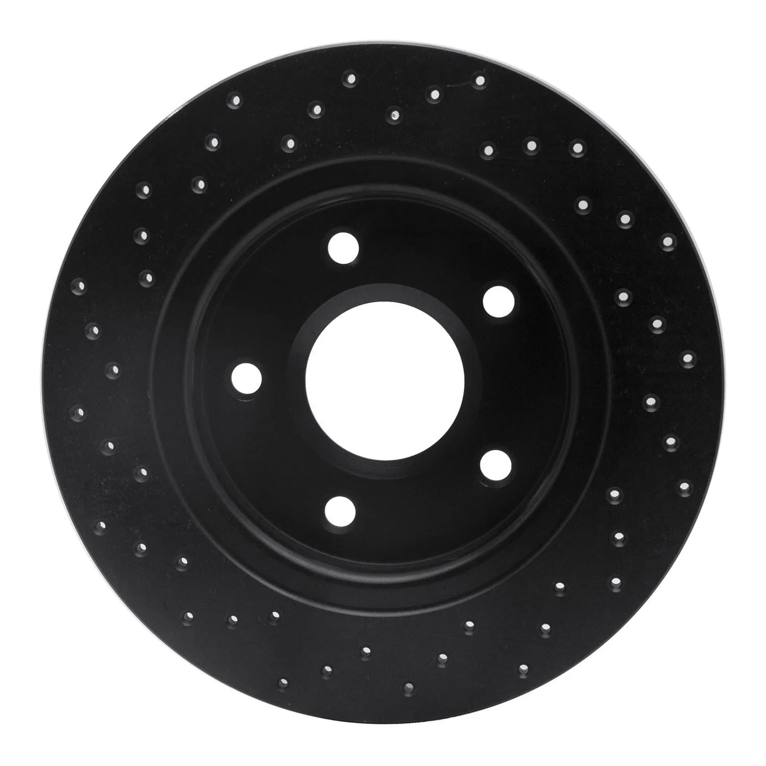R1 Concepts 08-16 Dodge Grand Caravan Rear Right Drilled Black Brake Rotor - Image 2