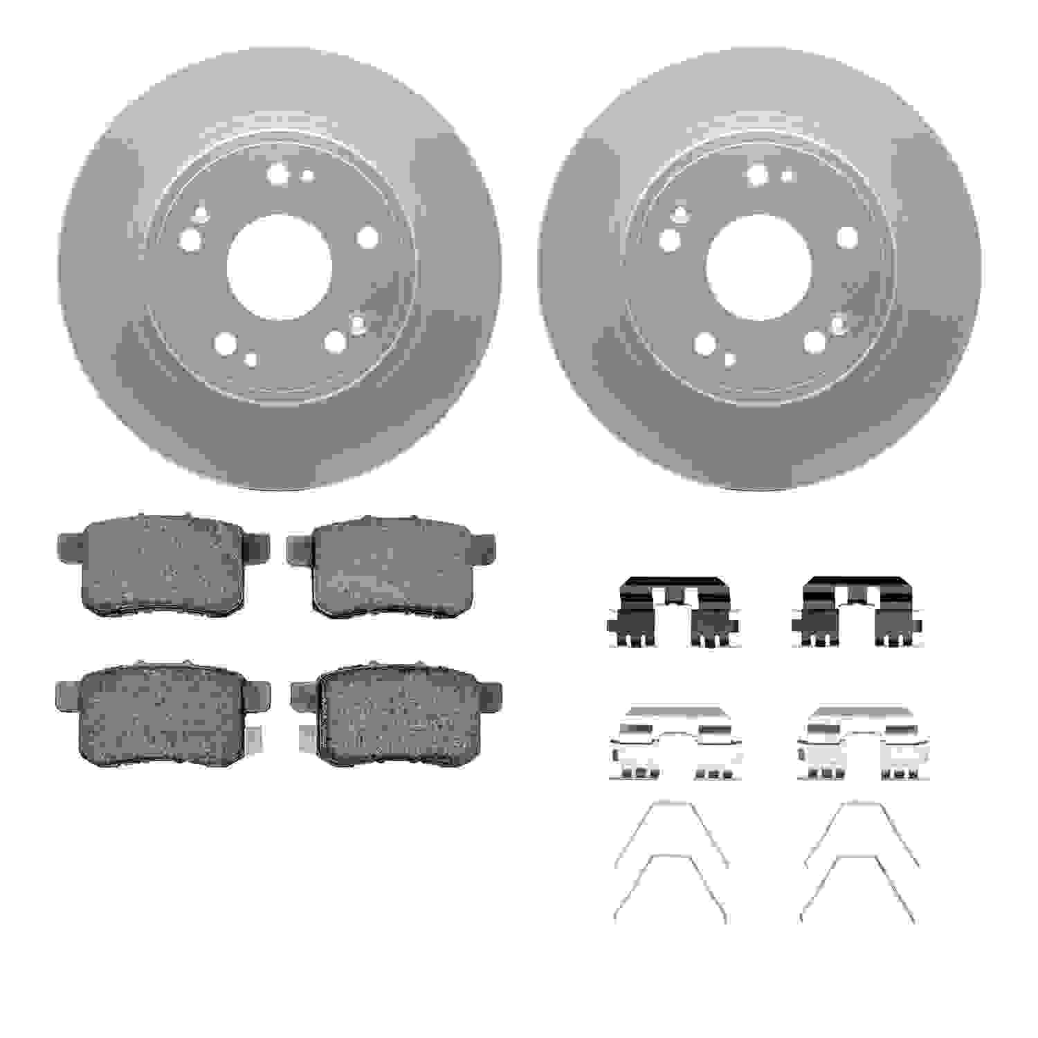 R1 Concepts 08-17 Acura TSX Rear Carbon Coated Brake Rotor Set w/Optimum OE Pads and Hardware