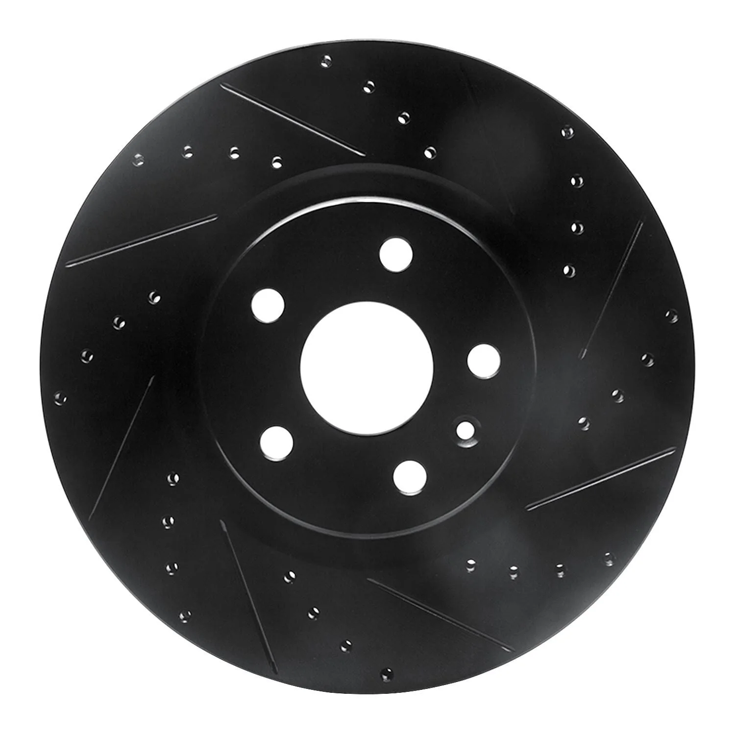 R1 Concepts 08-17 Cadillac CTS Front Right Drilled & Slotted Black Brake Rotor