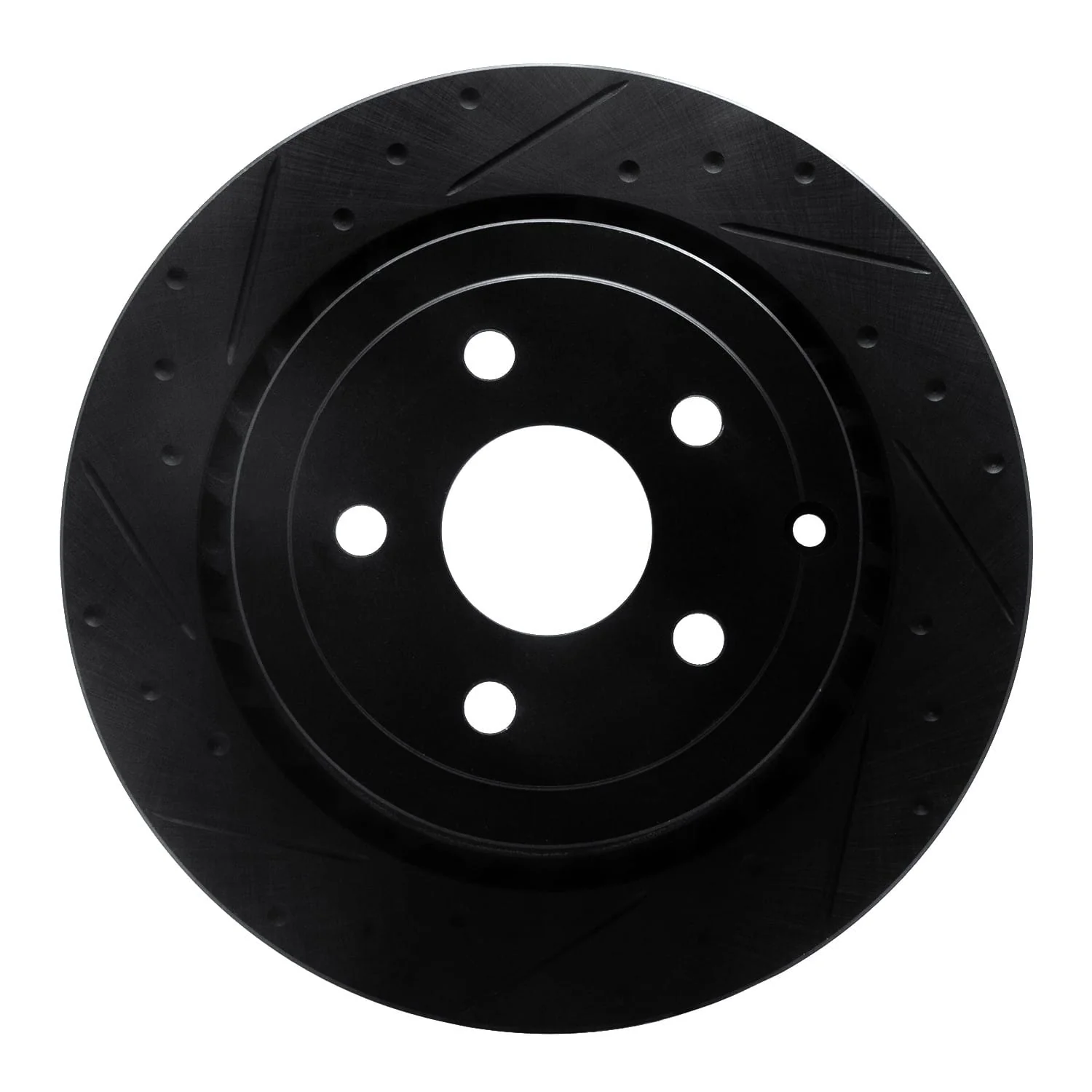 R1 Concepts 08-17 Chevrolet SS Rear Left Drilled & Slotted Black Brake Rotor