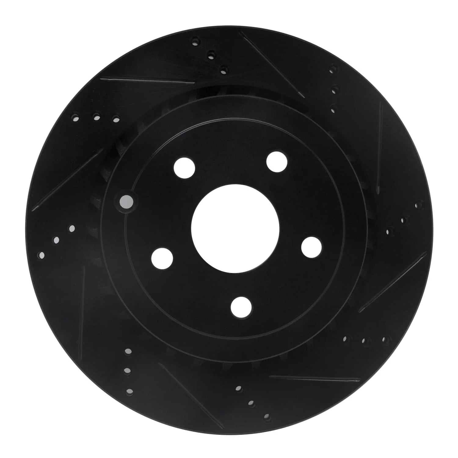R1 Concepts 08-17 Chevrolet SS Rear Right Drilled & Slotted Black Brake Rotor