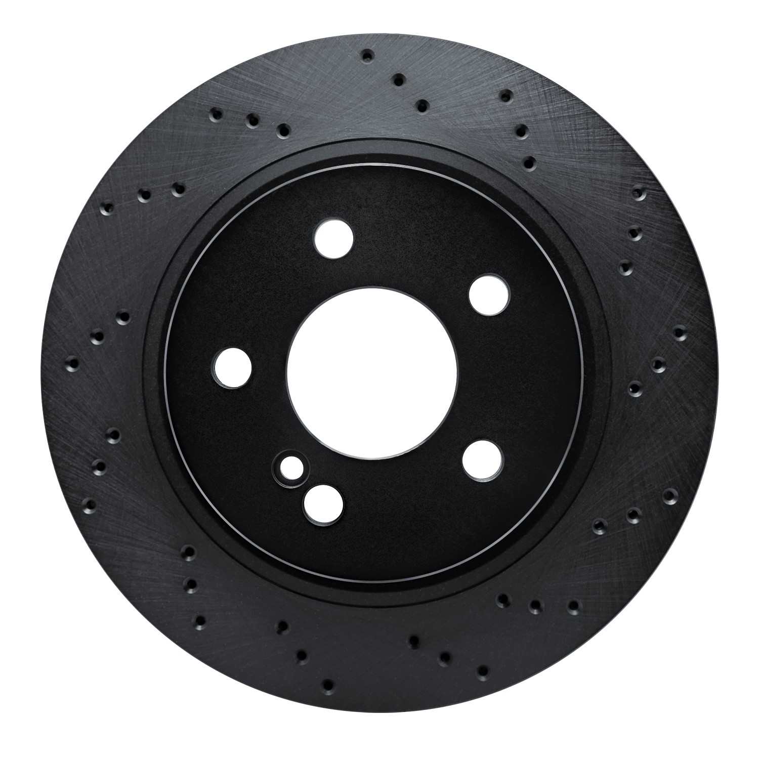 R1 Concepts 08-17 Mercedes-Benz C250 Rear Left Drilled Black Brake Rotor