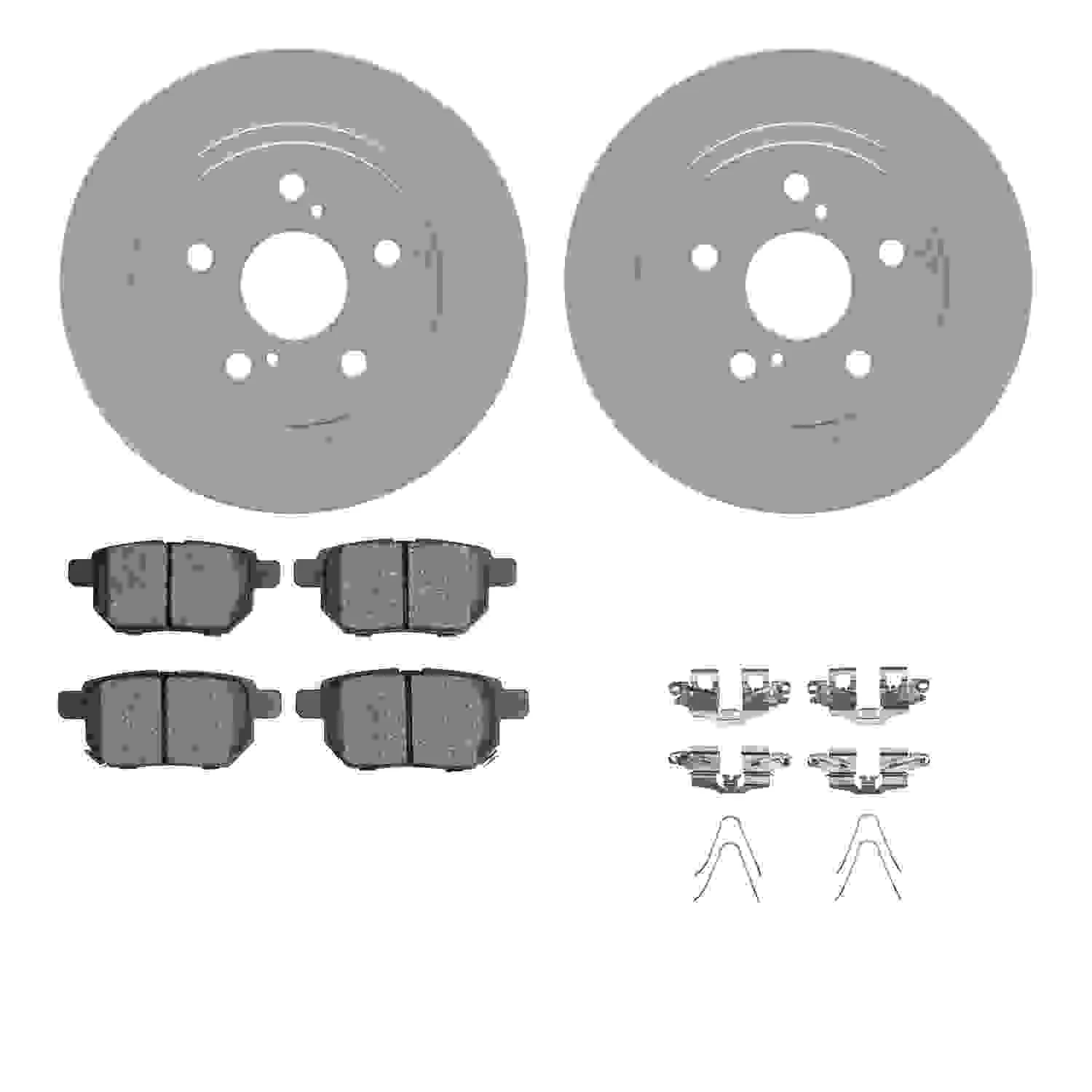 R1 Concepts 08-18 Pontiac Vibe Rear Carbon Coated Brake Rotor Set w/Optimum OE Pads and Hardware