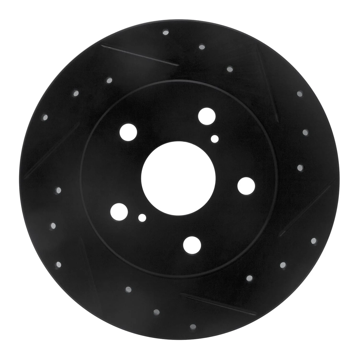 R1 Concepts 08-18 Pontiac Vibe Rear Right Drilled & Slotted Black Brake Rotor