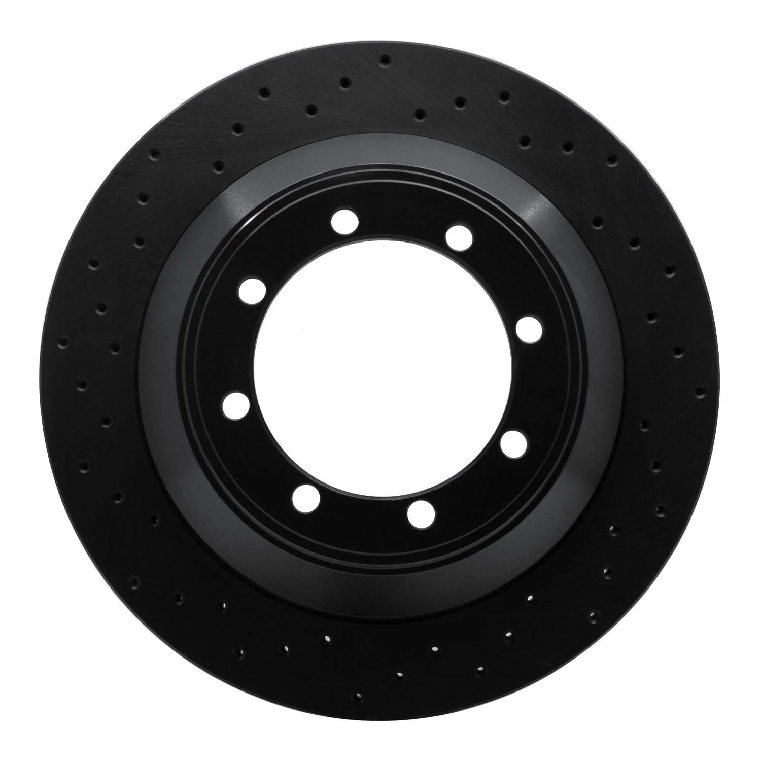 R1 Concepts 08-19 Ford E-450 Super Duty Rear Left Drilled Black Brake Rotor