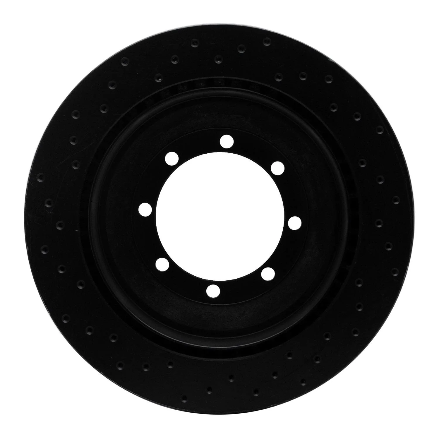 R1 Concepts 08-19 Ford E-450 Super Duty Rear Right Drilled Black Brake Rotor - Image 2