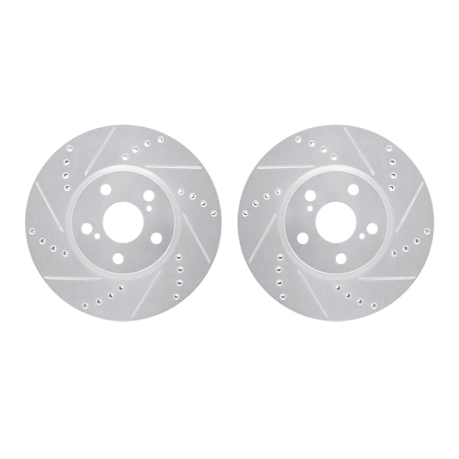 R1 Concepts 08-19 Pontiac Vibe Front Drilled & Slotted Silver Brake Rotor Set