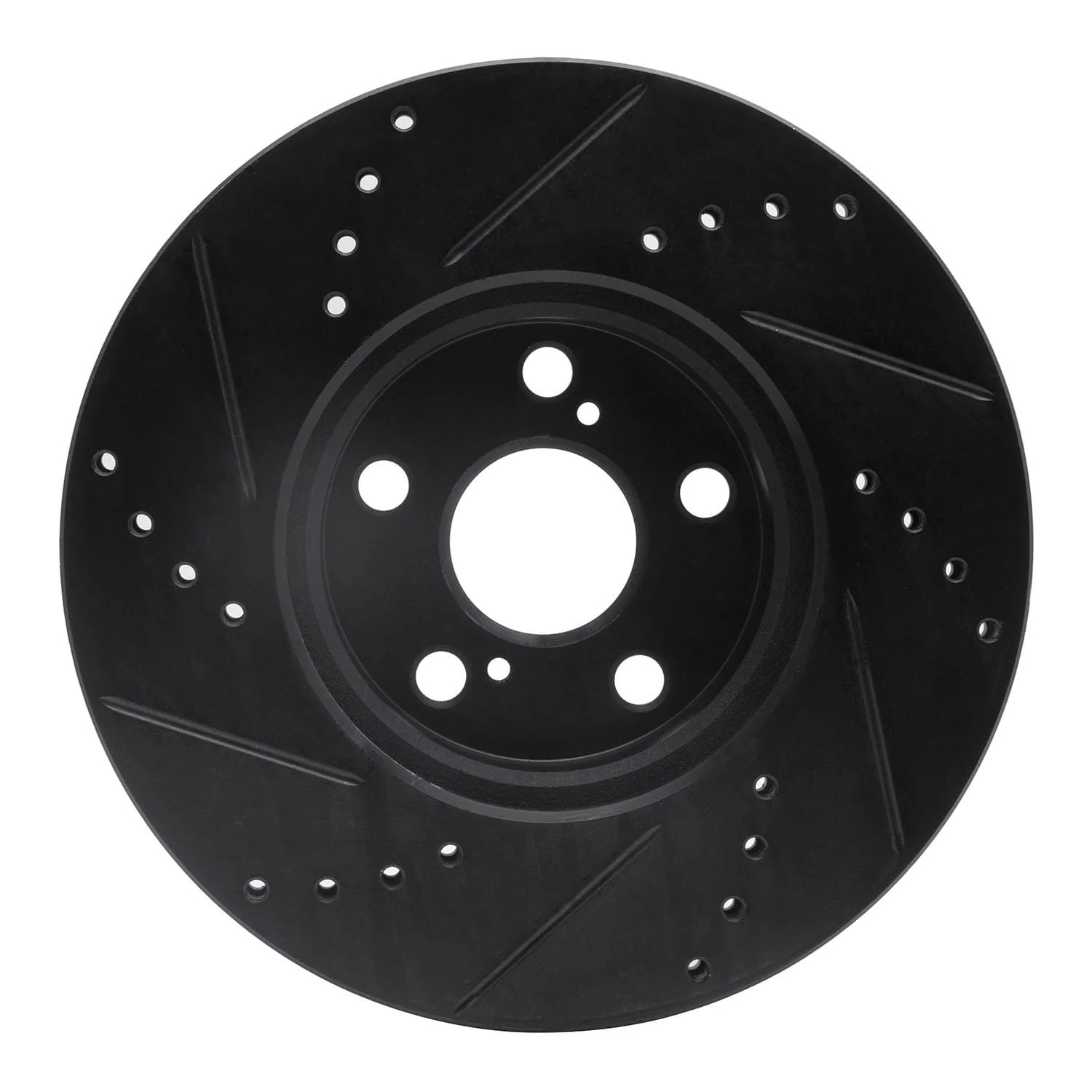 R1 Concepts 08-19 Pontiac Vibe Front Right Drilled & Slotted Black Brake Rotor - Image 2
