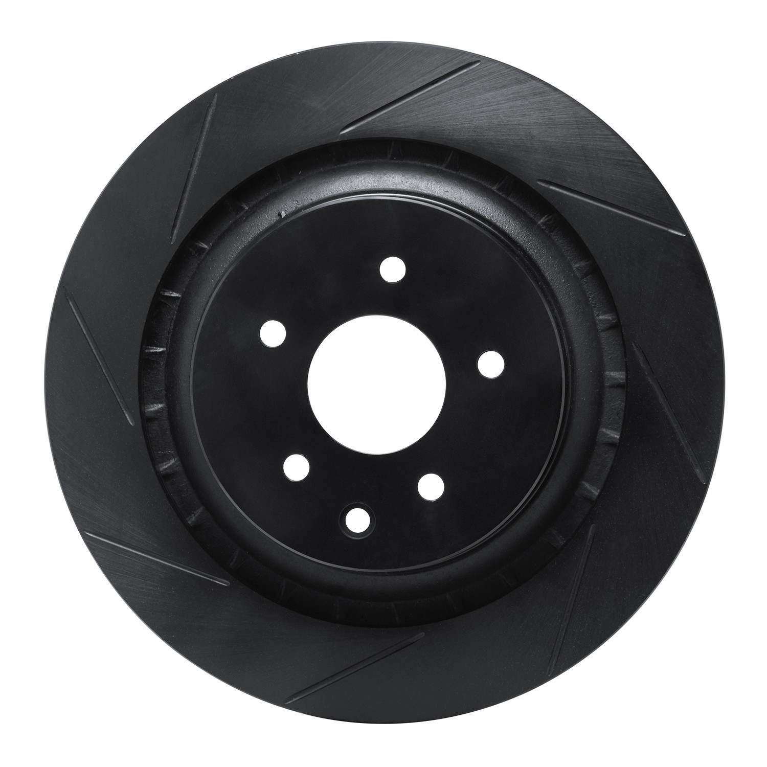 R1 Concepts 08-20 Nissan 350Z Rear Left Slotted Black Brake Rotor