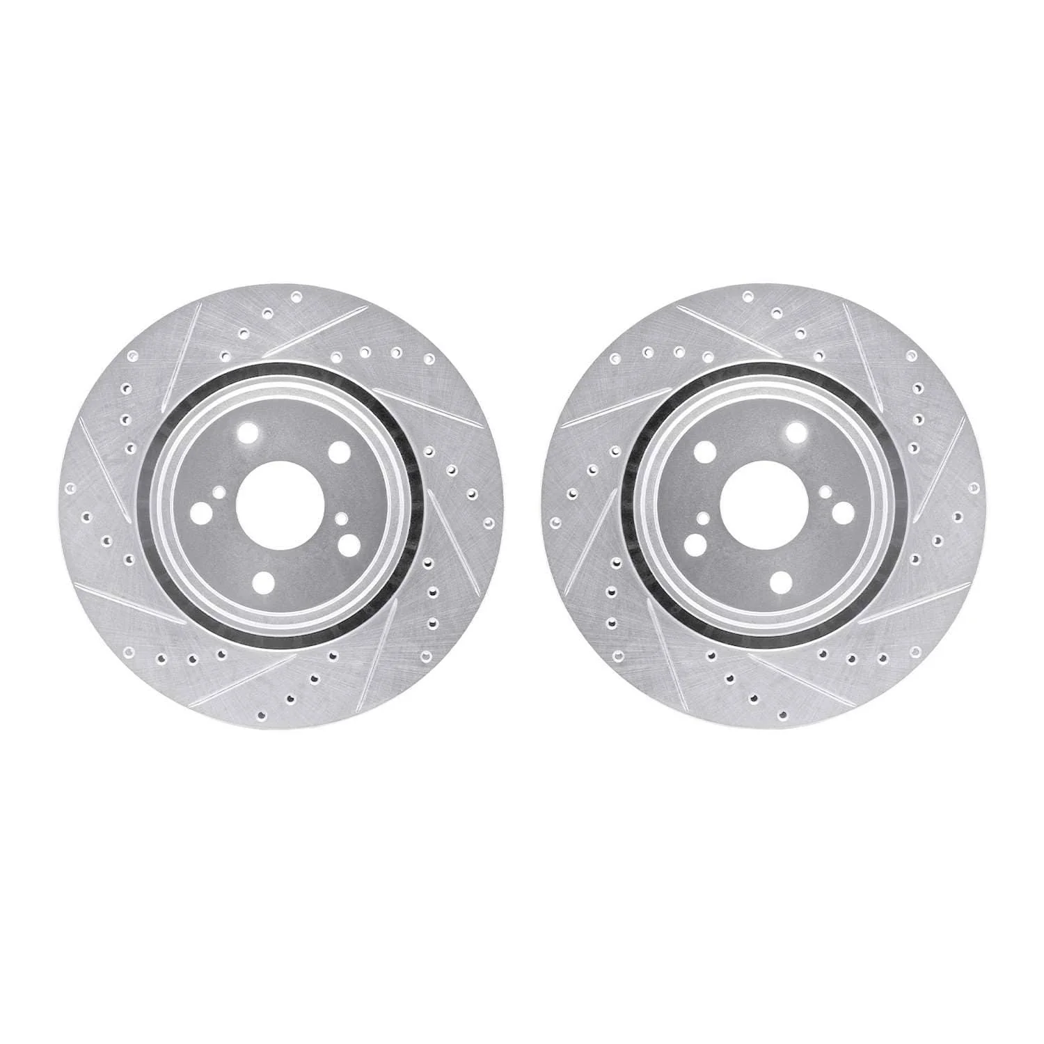 R1 Concepts 08-21 Lexus NX300 Front Drilled & Slotted Silver Brake Rotor Set