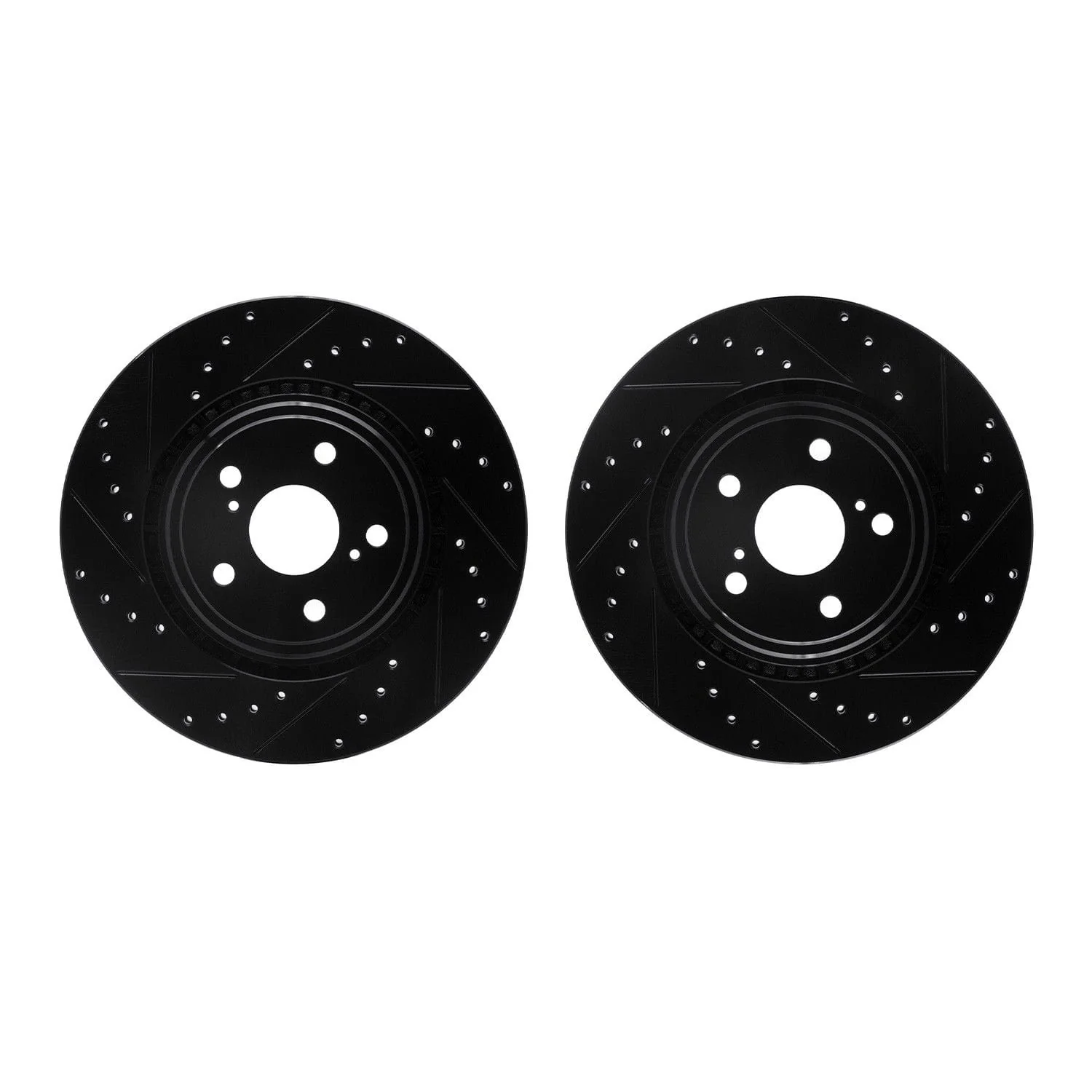 R1 Concepts 08-21 Lexus RX350 Front Drilled & Slotted Black Brake Rotor Set