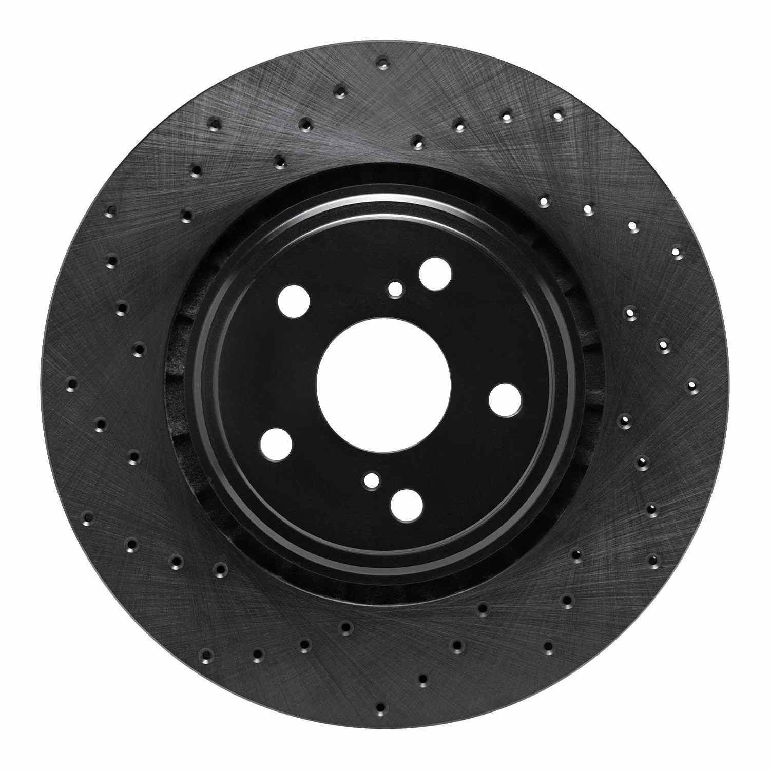 R1 Concepts 08-21 Toyota Highlander Front Left Drilled Black Brake Rotor