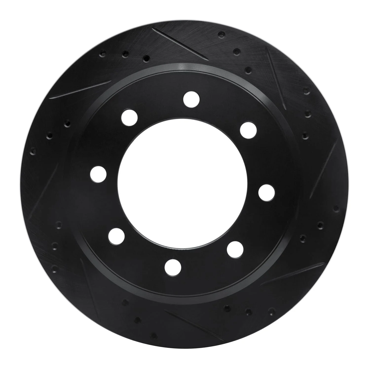R1 Concepts 08-25 Ford E-150 Rear Right Drilled & Slotted Black Brake Rotor