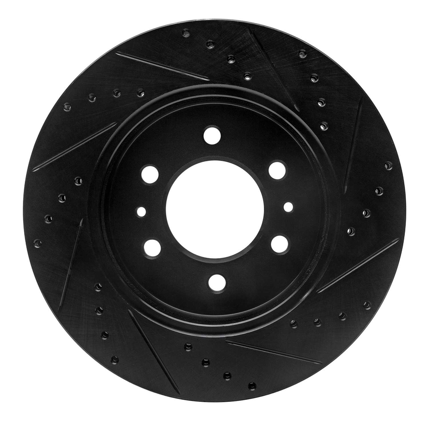 R1 Concepts 09-09 Ford F-150 4WD Front Left Drilled & Slotted Black Brake Rotor - Image 2