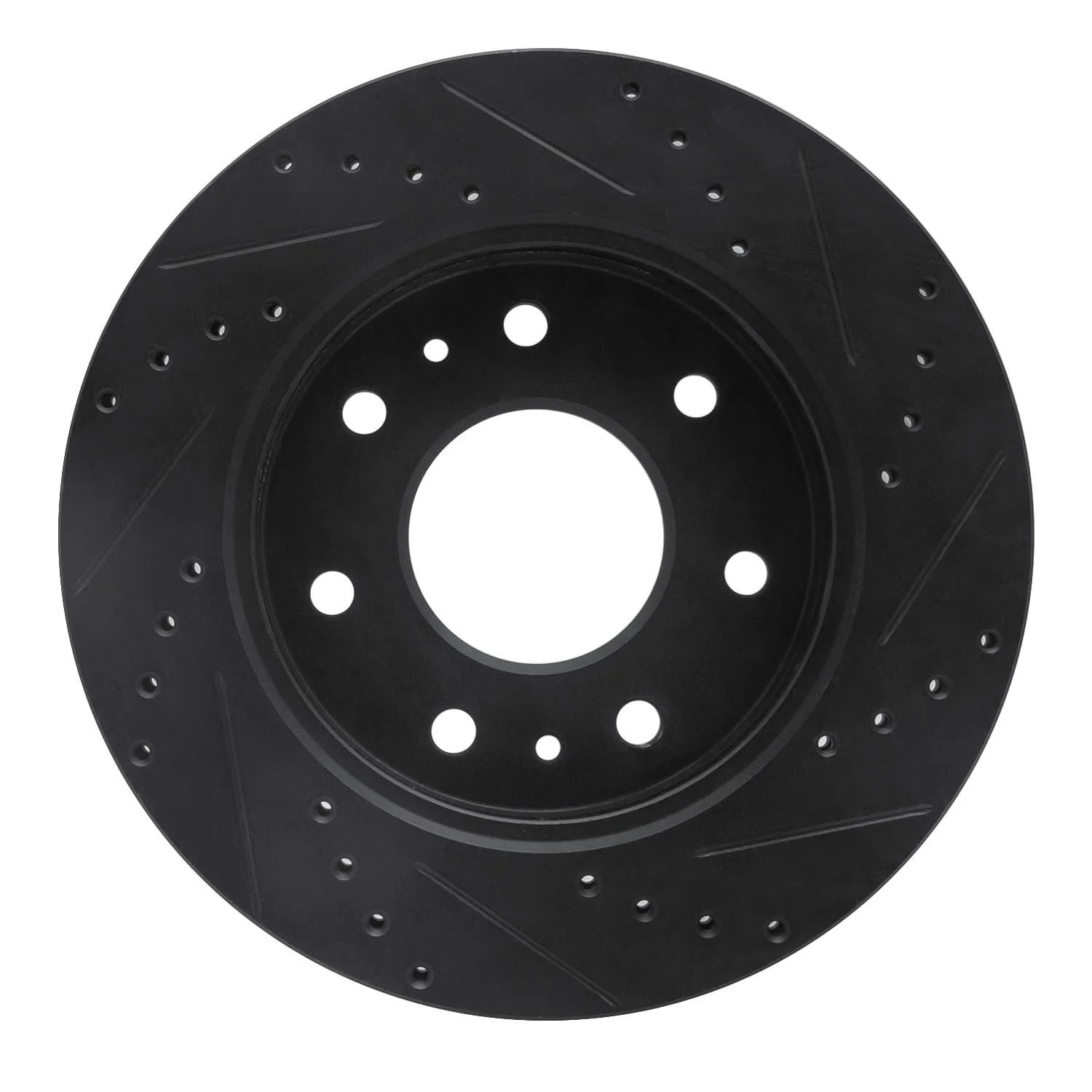 R1 Concepts 09-09 Ford F-150 RWD Front Left Drilled & Slotted Black Brake Rotor - Image 2