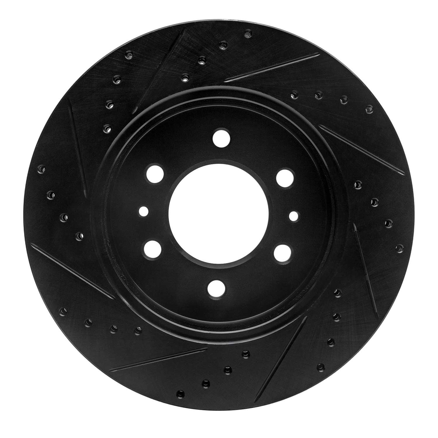 R1 Concepts 09-09 Ford F-150 RWD Front Right Drilled & Slotted Black Brake Rotor - Image 2