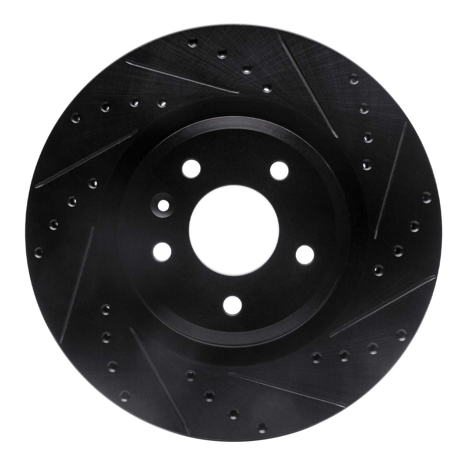 R1 Concepts 09-10 Ford Taurus (Excl SHO) Front Right Drilled & Slotted Black Brake Rotor