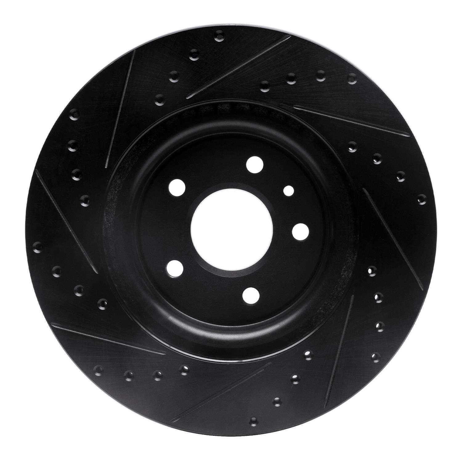 R1 Concepts 09-10 Ford Taurus (Excl SHO) Front Right Drilled & Slotted Black Brake Rotor - Image 2