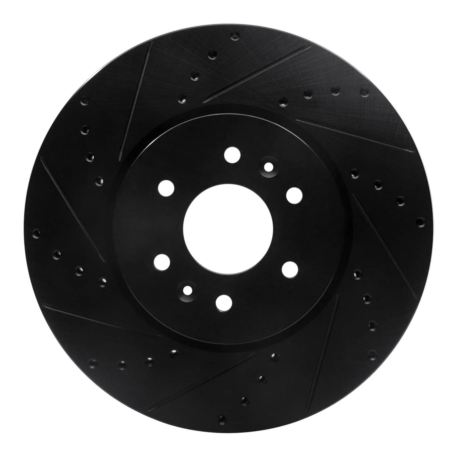 R1 Concepts 09-10 Kia BORREGO Front Left Drilled & Slotted Black Brake Rotor