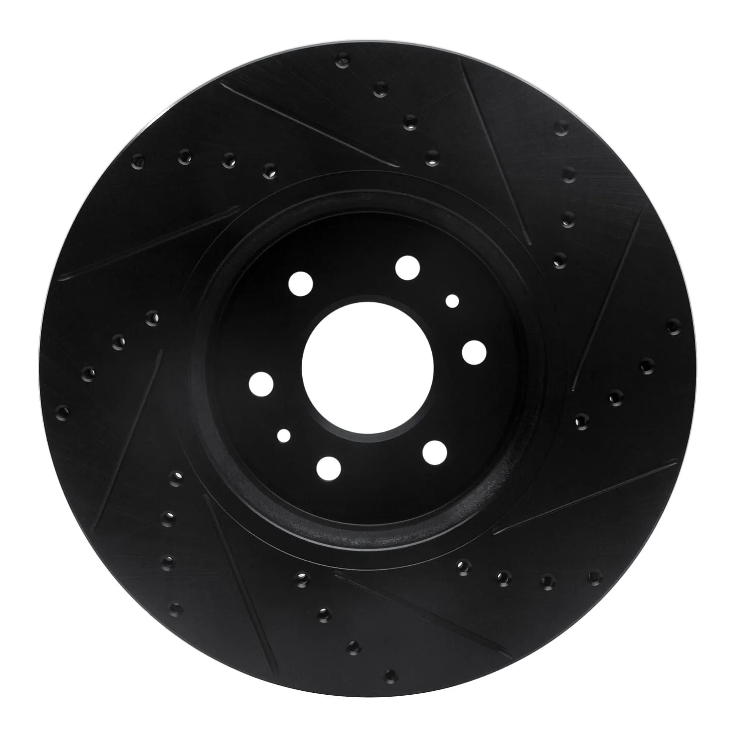 R1 Concepts 09-10 Kia BORREGO Front Left Drilled & Slotted Black Brake Rotor - Image 2