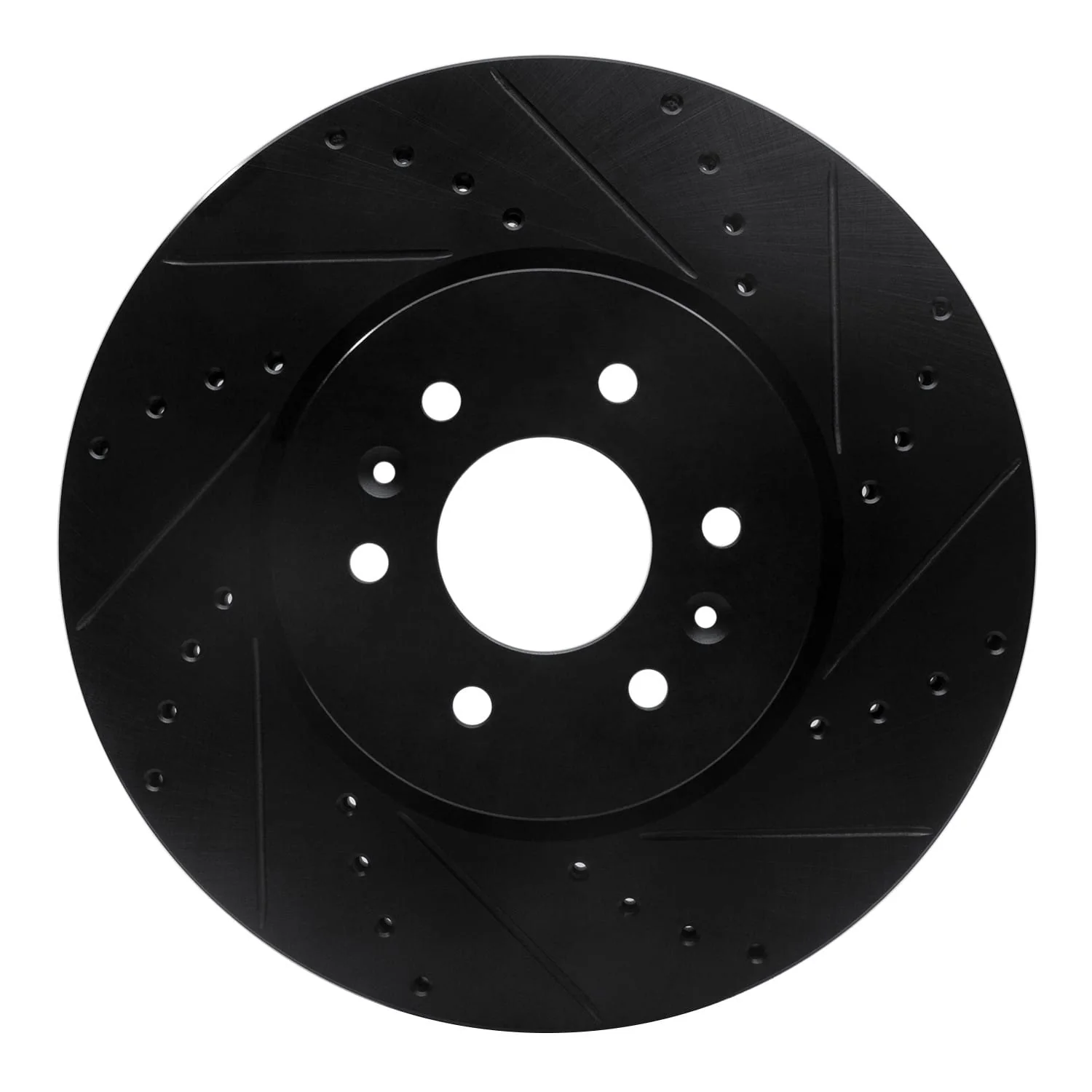 R1 Concepts 09-10 Kia BORREGO Front Right Drilled & Slotted Black Brake Rotor