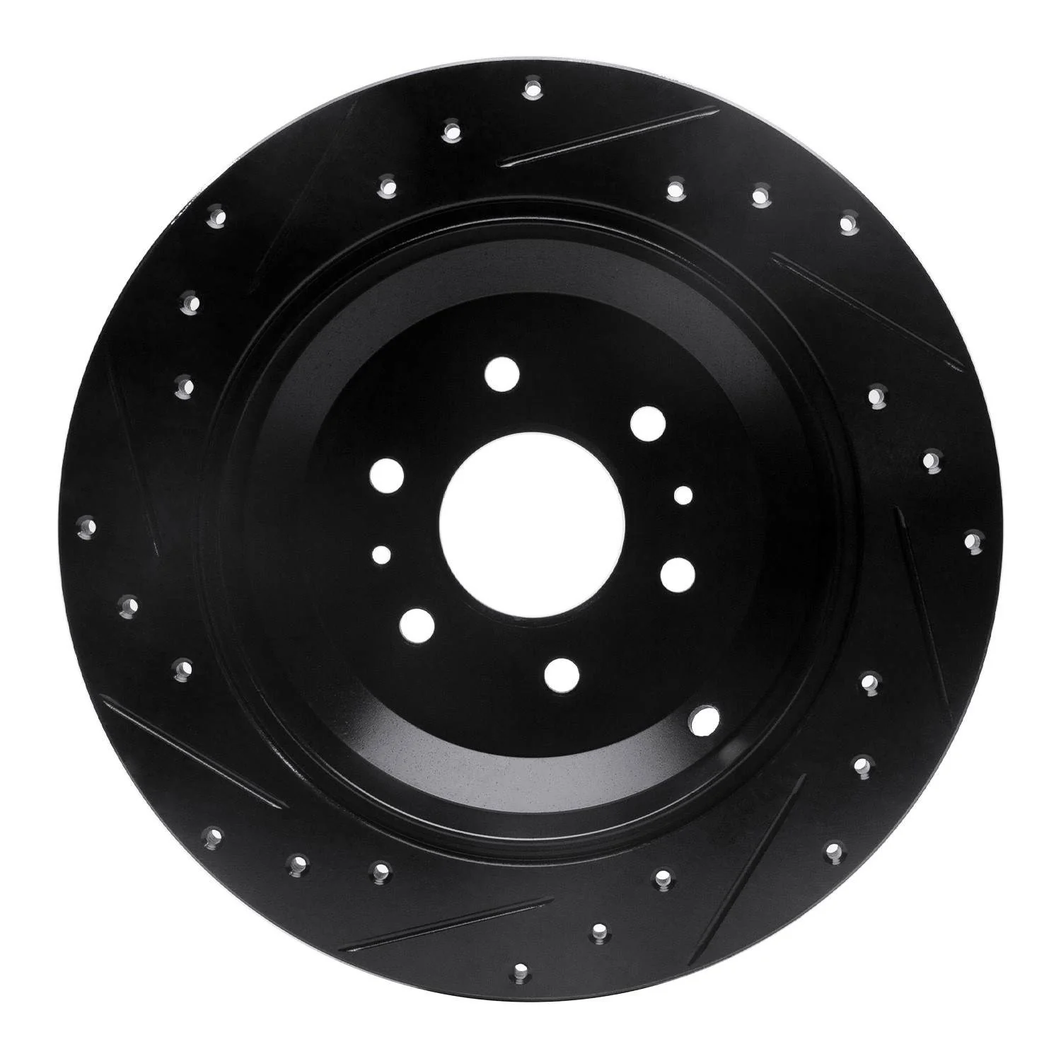 R1 Concepts 09-10 Kia BORREGO Rear Right Drilled & Slotted Black Brake Rotor - Image 2
