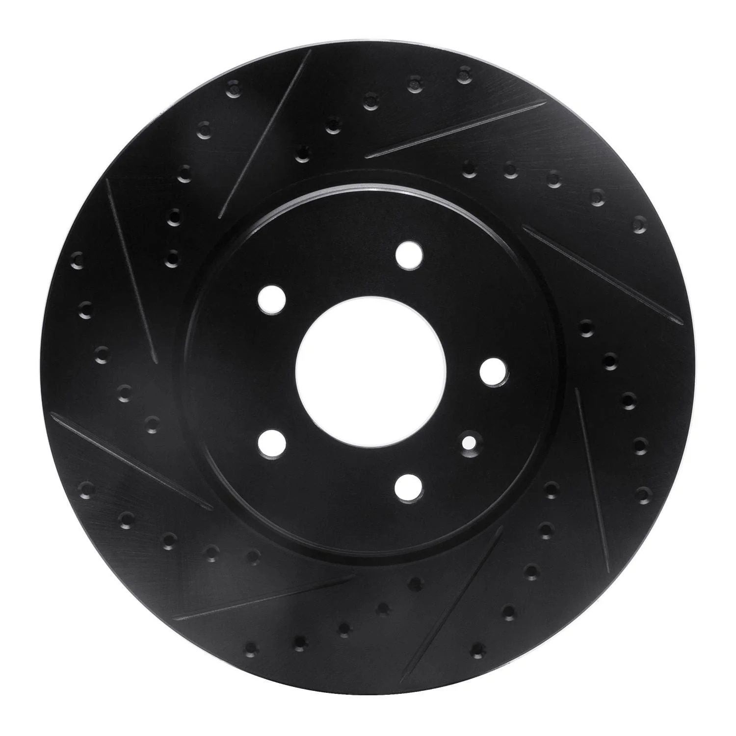 R1 Concepts 09-11 Cadillac STS Front Left Drilled & Slotted Black Brake Rotor