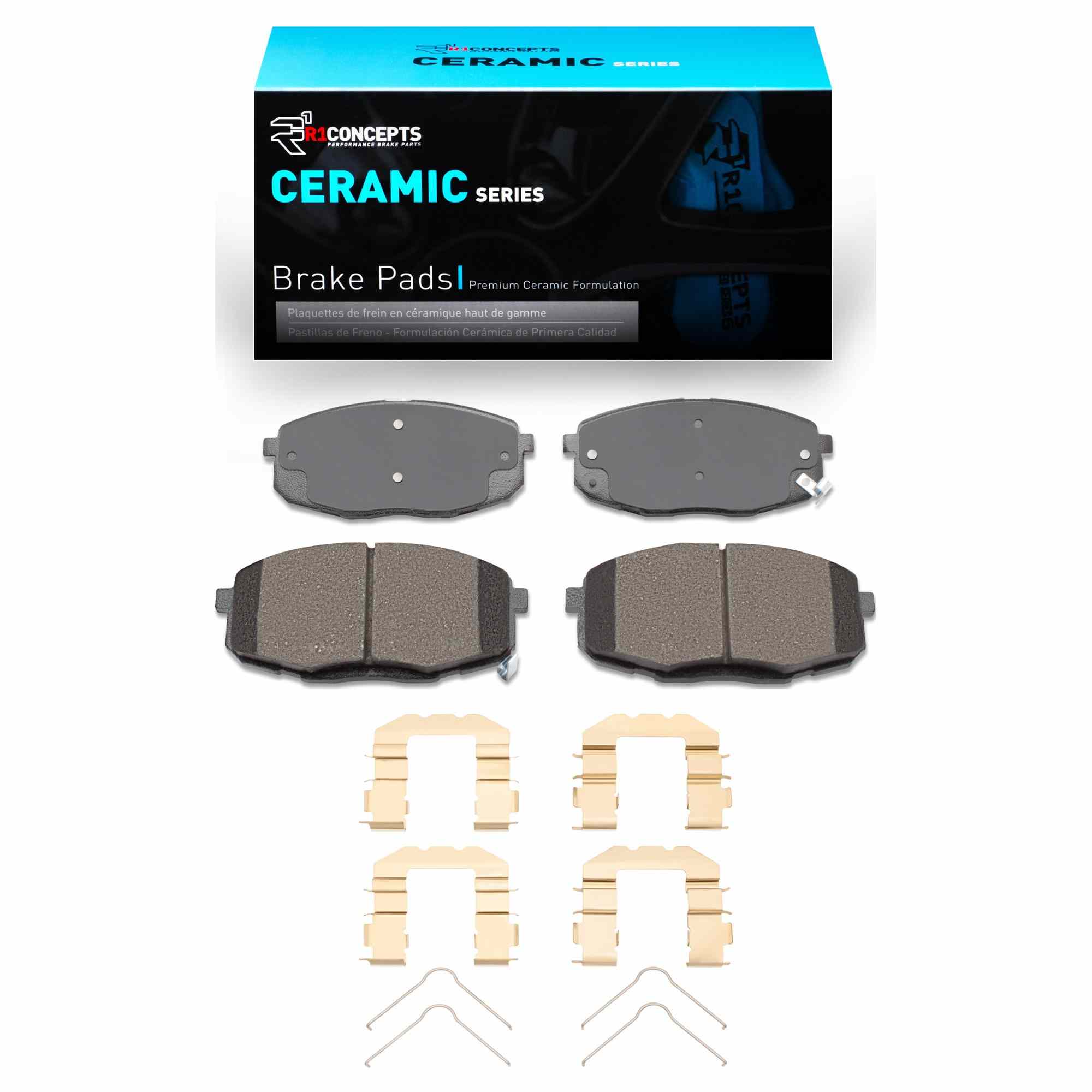 R1 Concepts 09-13 Hyundai Elantra Front Ceramic Pads & Hardware Kit
