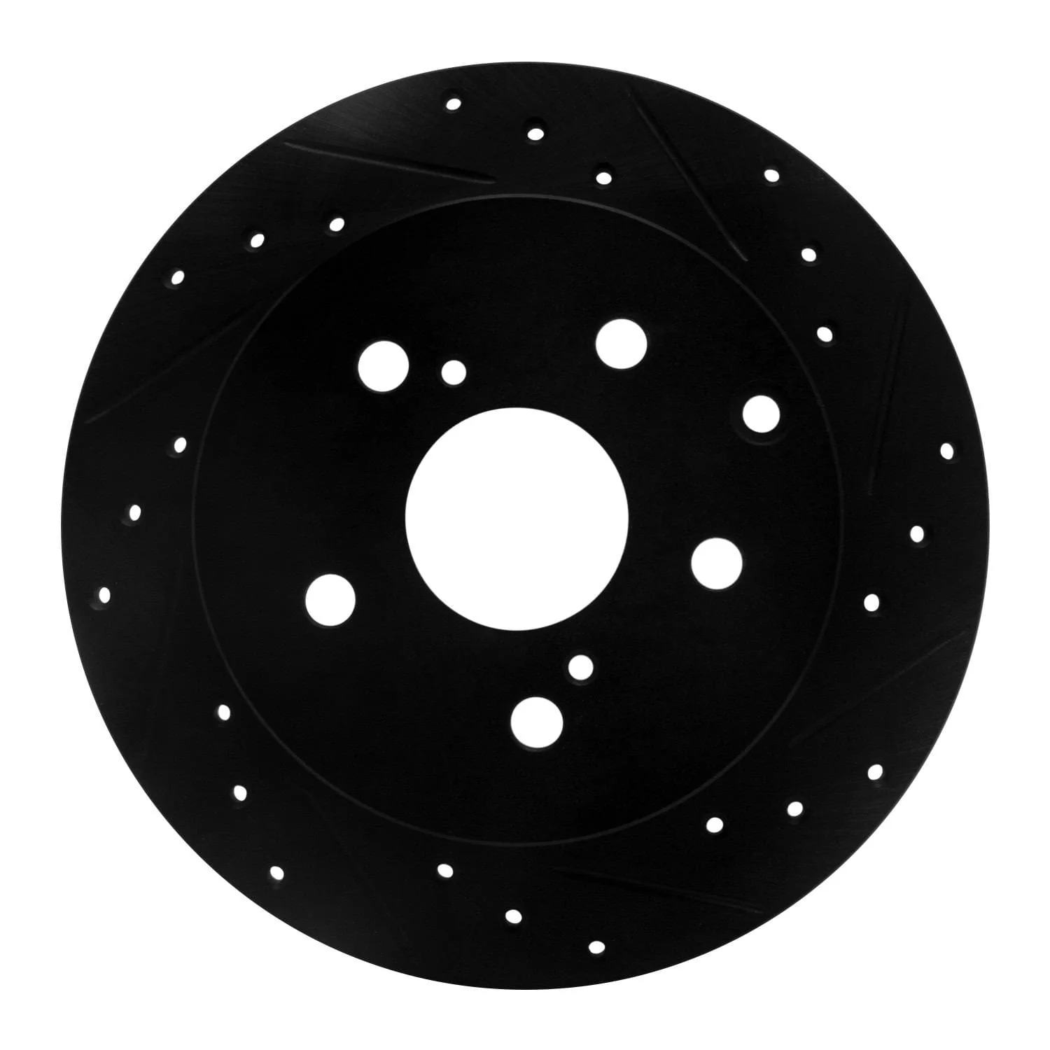 R1 Concepts 09-13 Pontiac Vibe Rear Right Drilled & Slotted Black Brake Rotor
