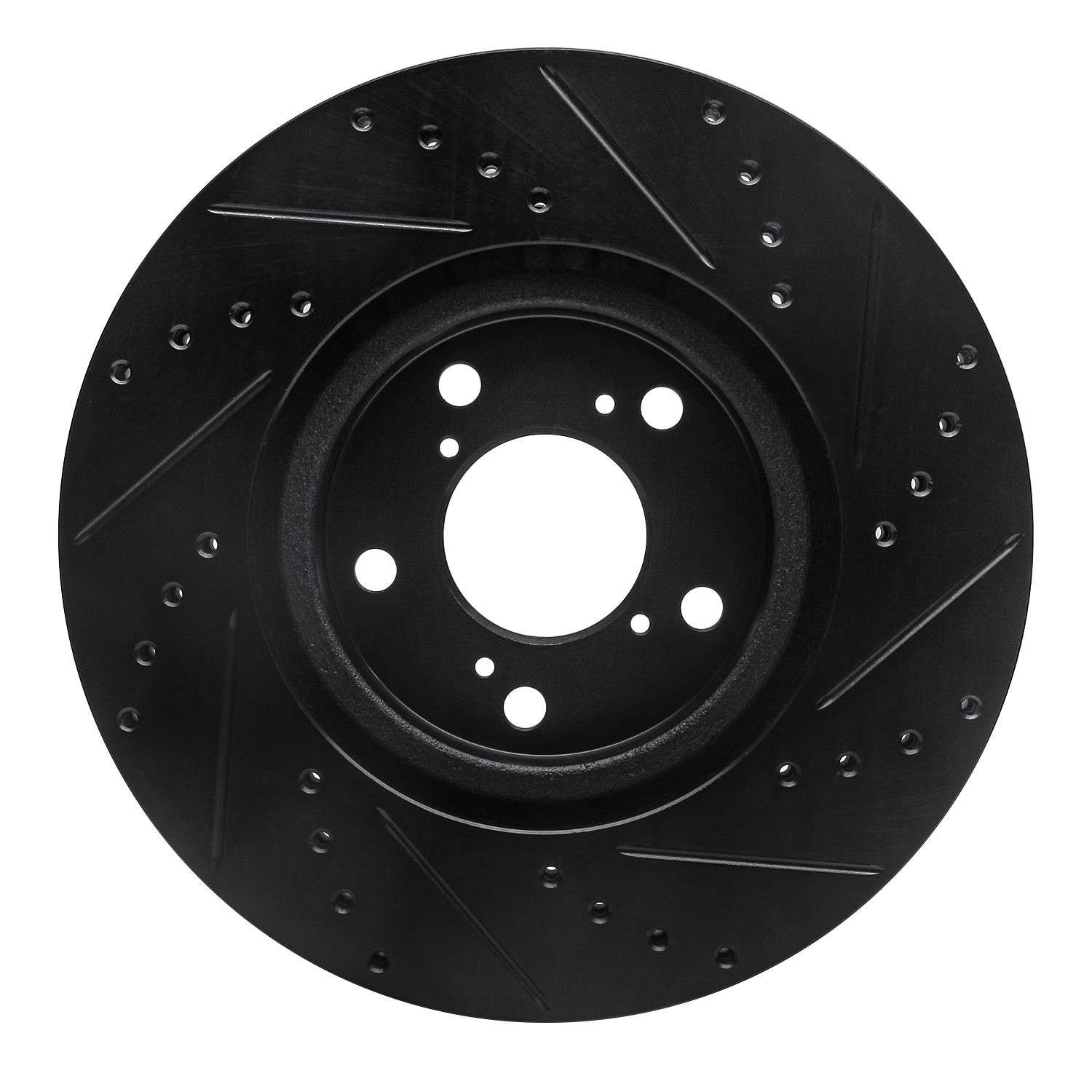 R1 Concepts 09-14 Acura TL Front Left Drilled & Slotted Black Brake Rotor - Image 2
