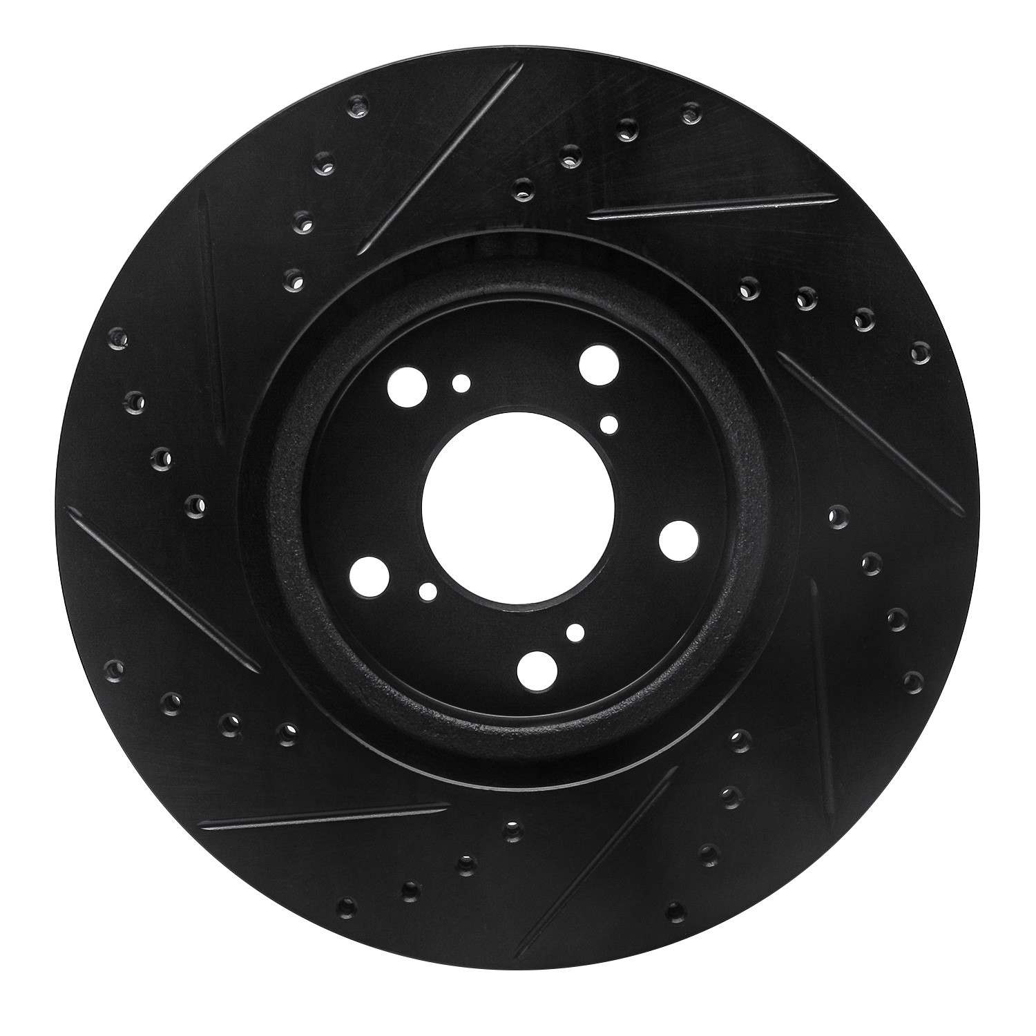 R1 Concepts 09-14 Acura TL Front Right Drilled & Slotted Black Brake Rotor - Image 2