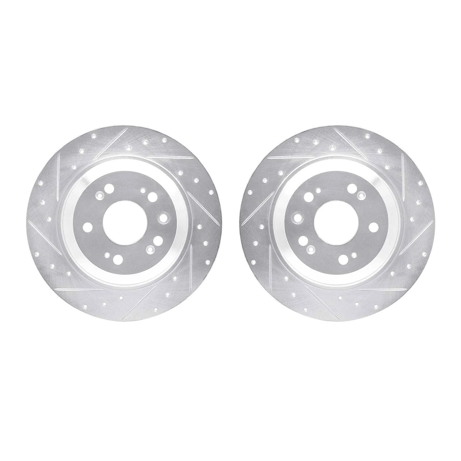 R1 Concepts 09-14 Acura TL Rear Drilled & Slotted Silver Brake Rotor Set