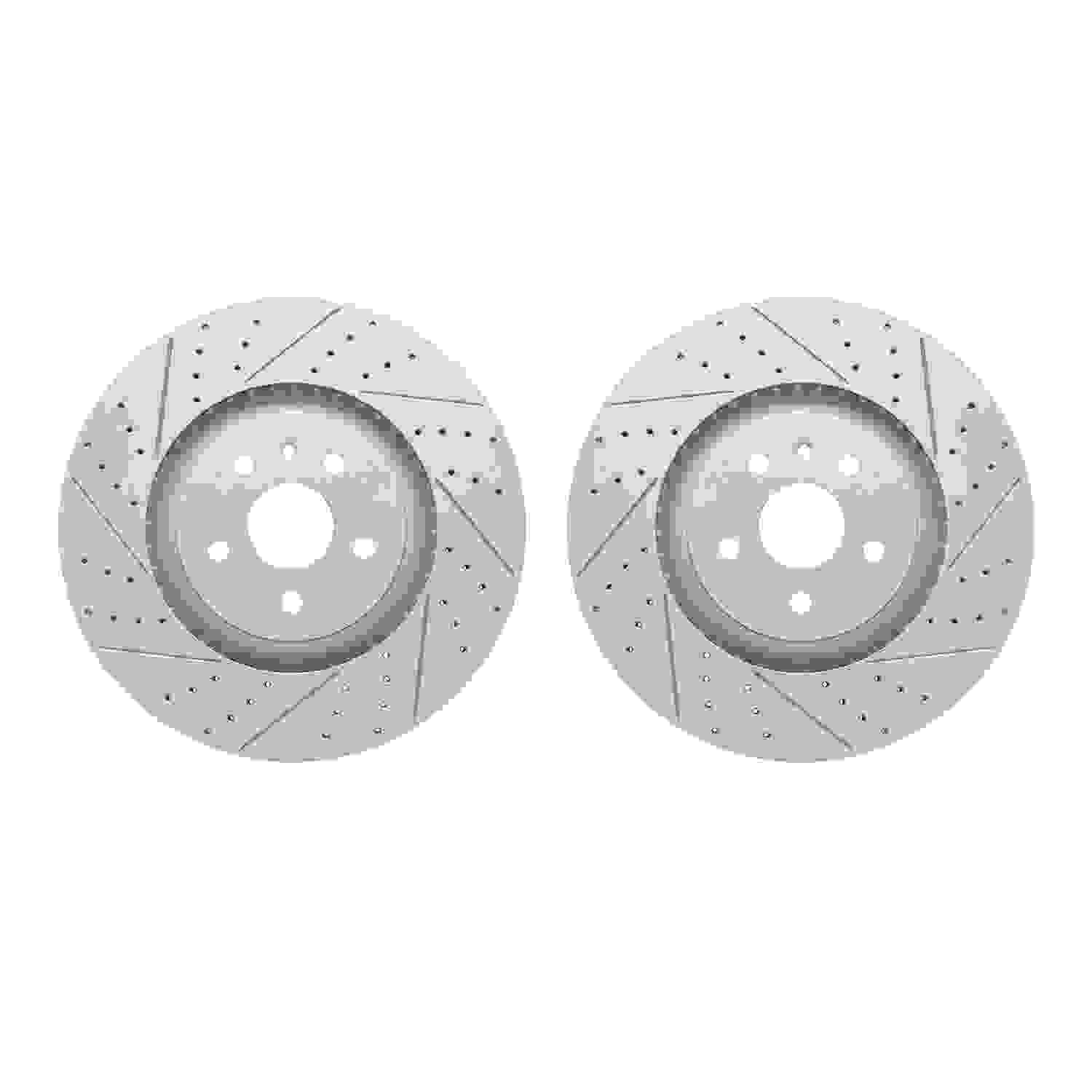 R1 Concepts 09-15 Cadillac CTS Front Drilled & Slotted Carbon Coated Brake Rotor Set