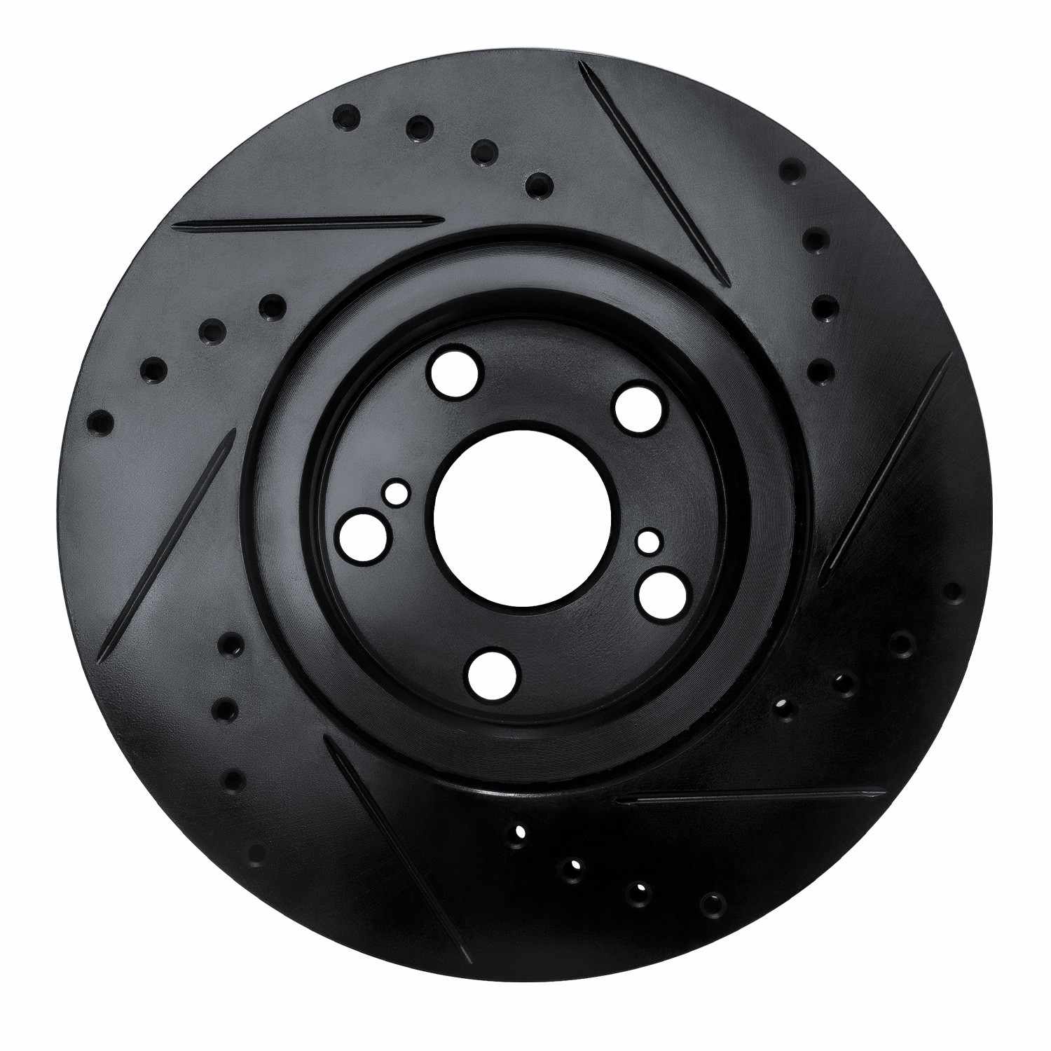 R1 Concepts 09-15 Toyota Corolla (Mexico) Front Left Drilled & Slotted Black Brake Rotor - Image 2