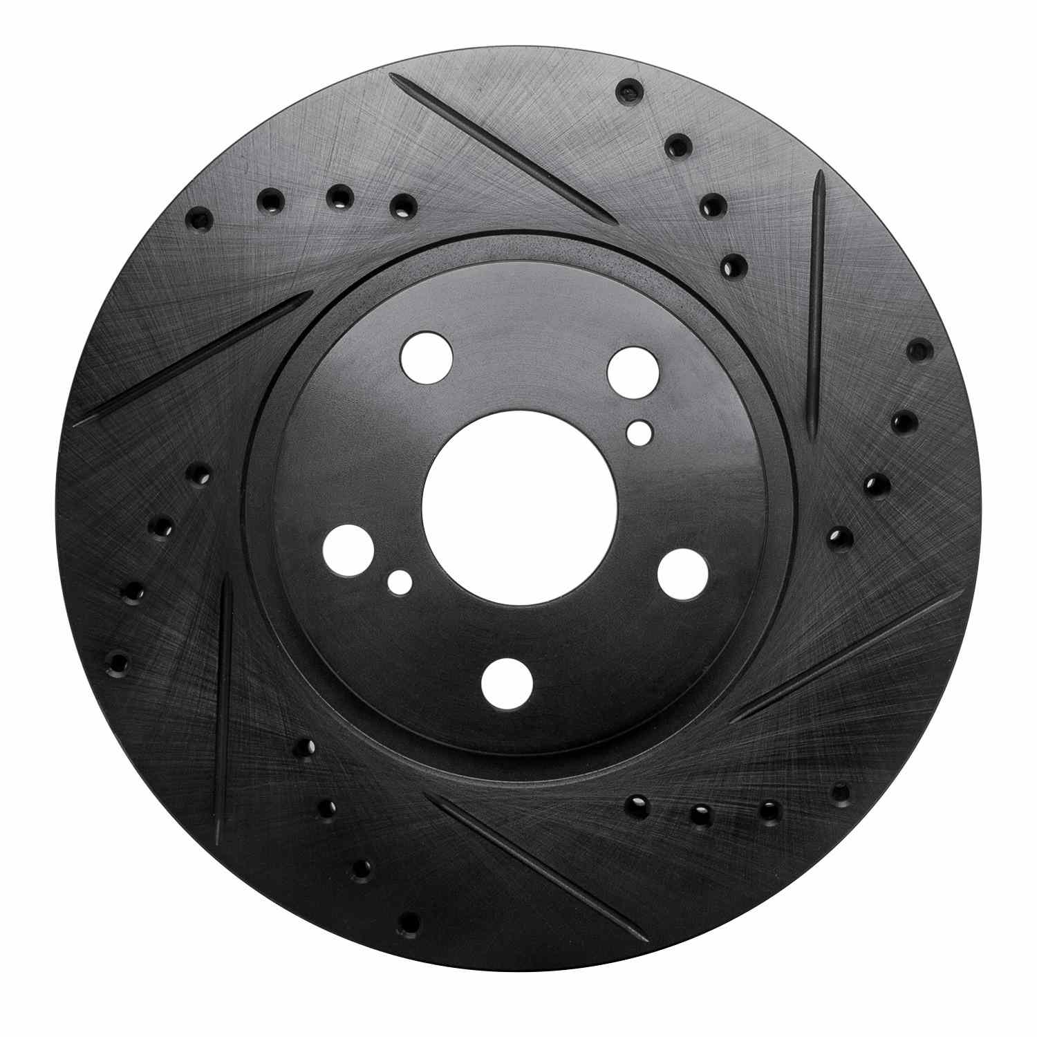 R1 Concepts 09-15 Toyota Corolla (Mexico) Front Right Drilled & Slotted Black Brake Rotor