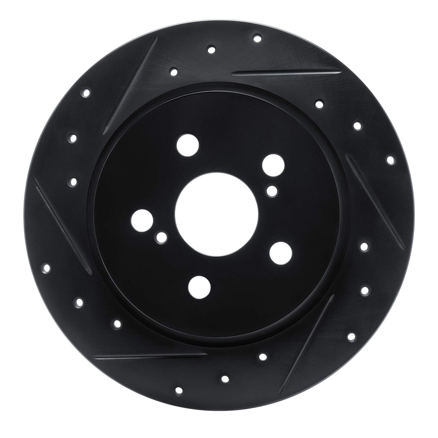 R1 Concepts 09-15 Toyota Corolla (Mexico) Rear Left Drilled & Slotted Black Brake Rotor