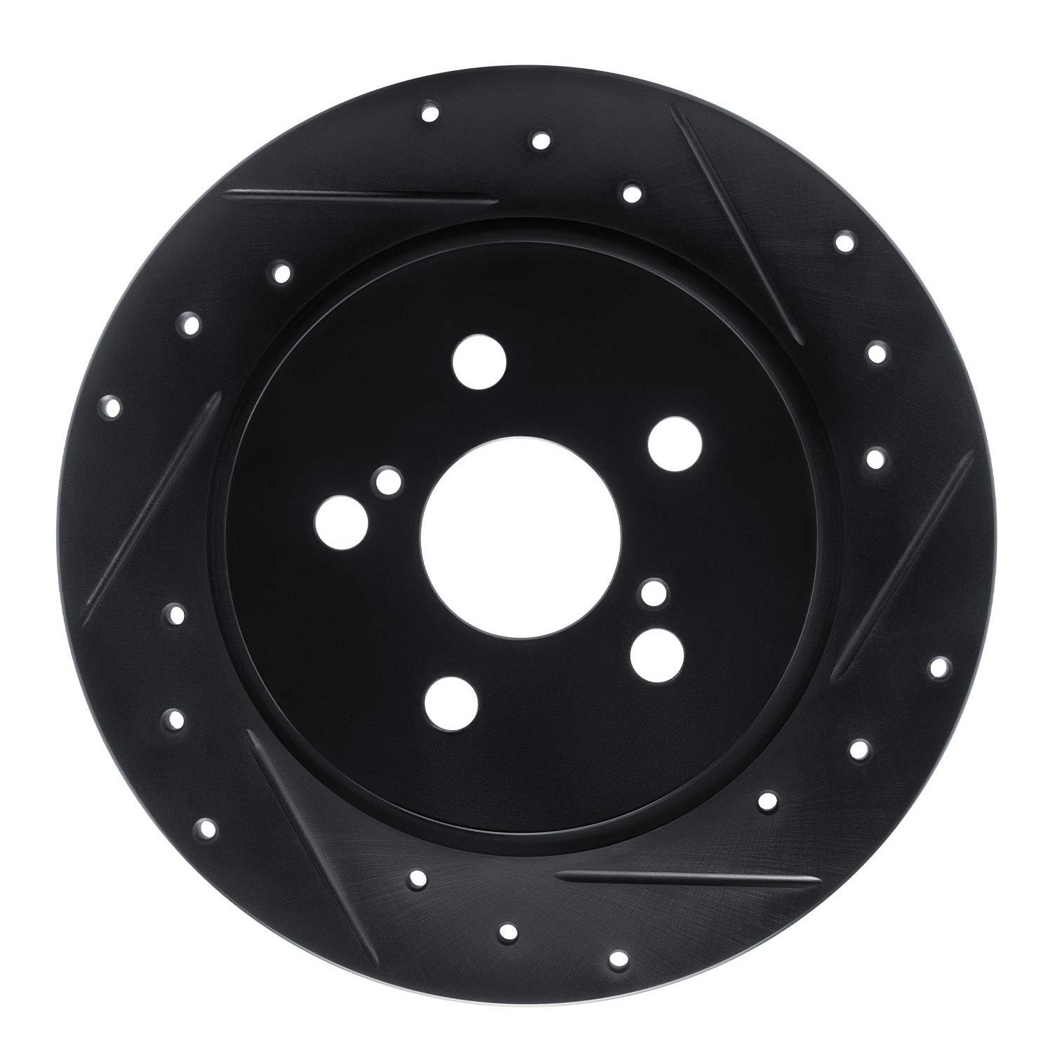 R1 Concepts 09-15 Toyota Corolla (Mexico) Rear Right Drilled & Slotted Black Brake Rotor