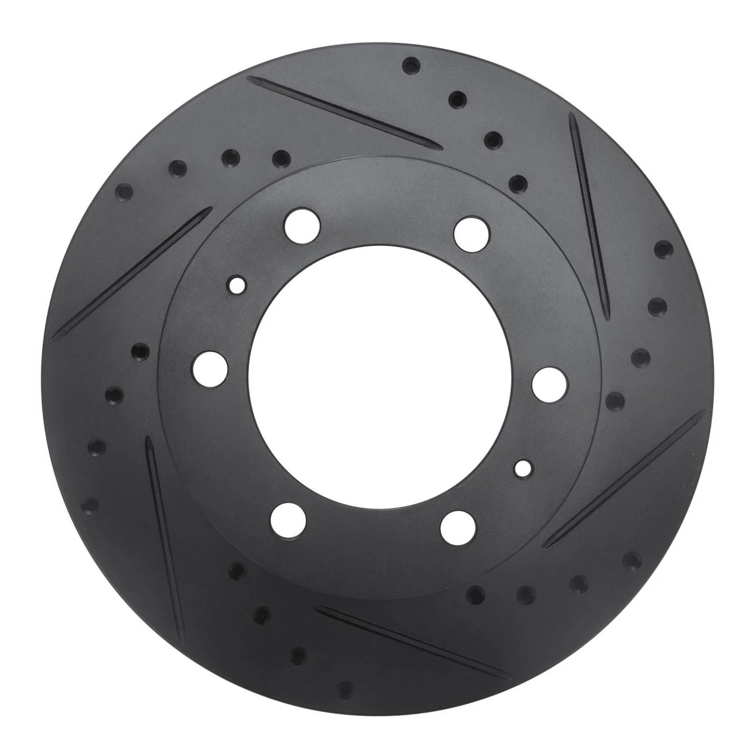 R1 Concepts 09-15 Toyota Hilux (Mexico) Front Right Drilled & Slotted Black Brake Rotor