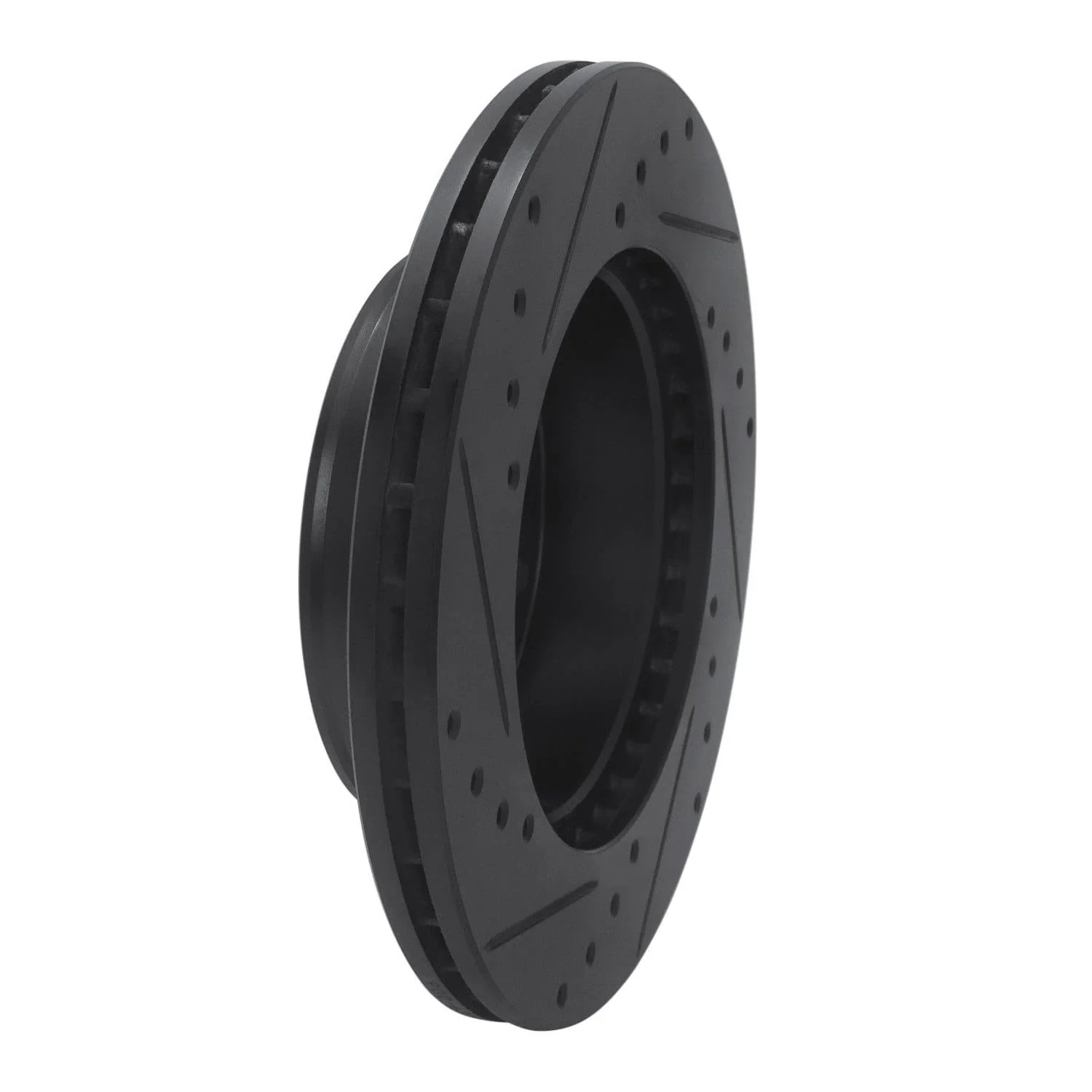 R1 Concepts 09-15 Toyota Hilux (Mexico) Front Right Drilled & Slotted Black Brake Rotor - Image 2