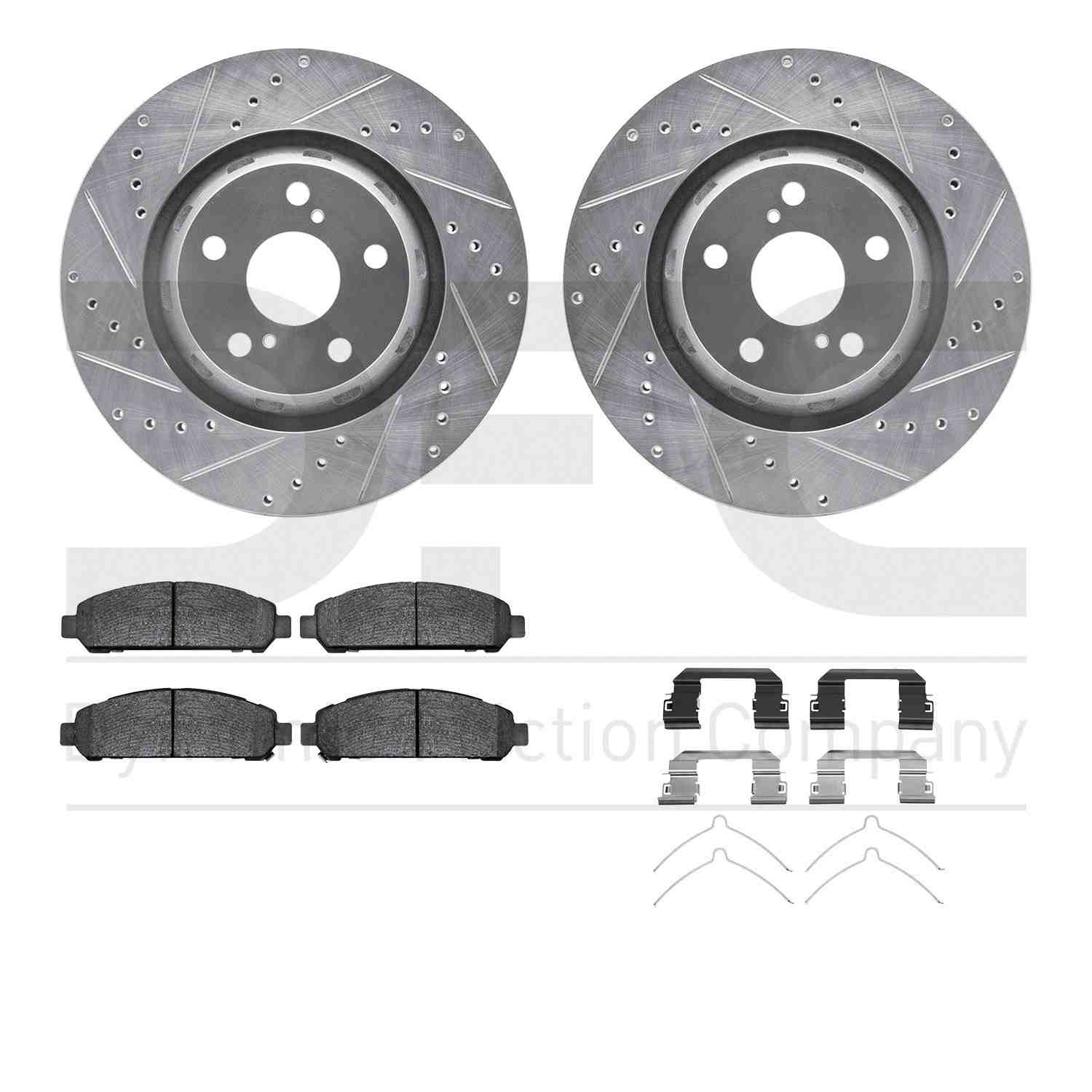 R1 Concepts 09-15 Toyota Venza Front Drill/Slot Silver Rotors w/Euro Ceramic Pads