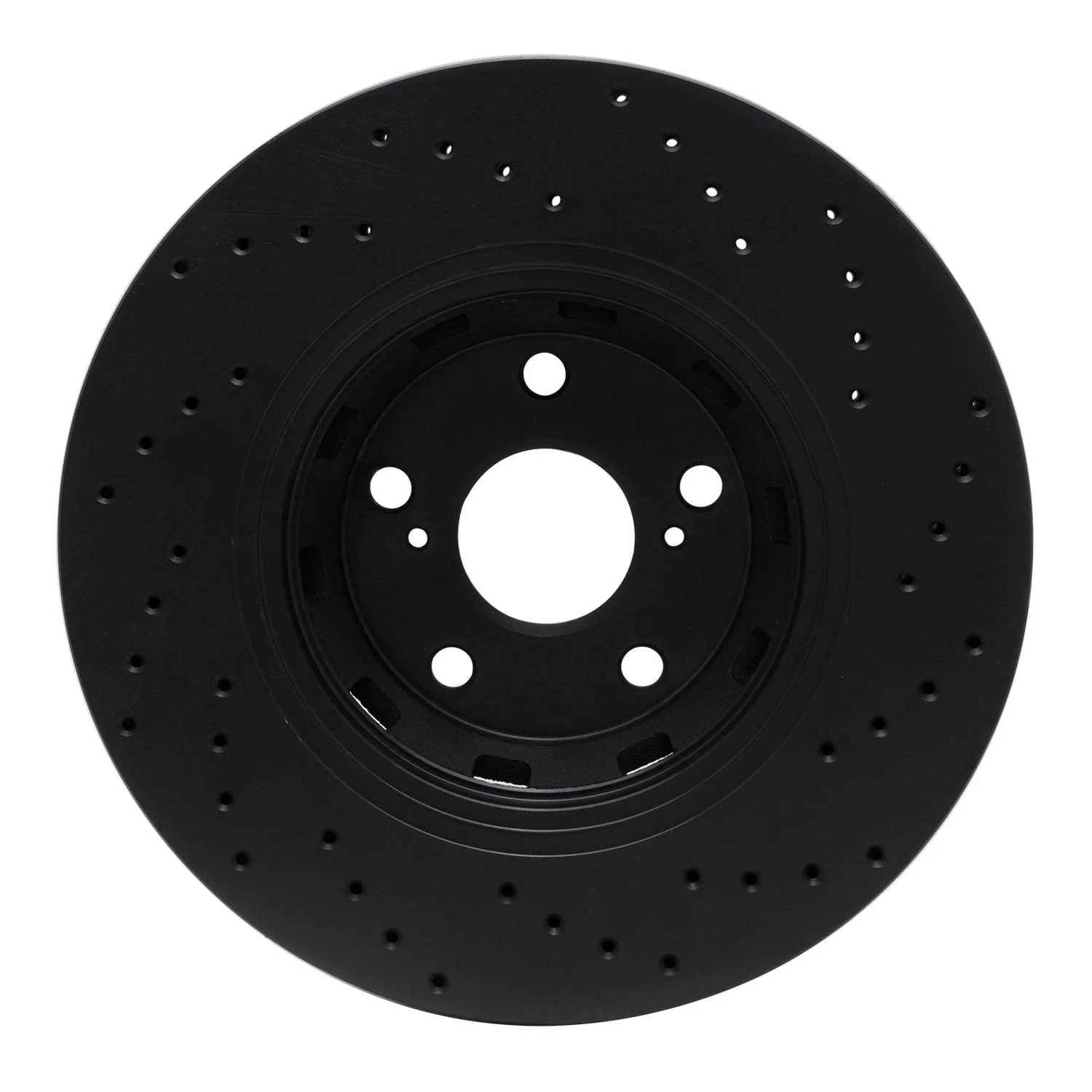 R1 Concepts 09-15 Toyota Venza Front Left Drilled Black Brake Rotor - Image 2