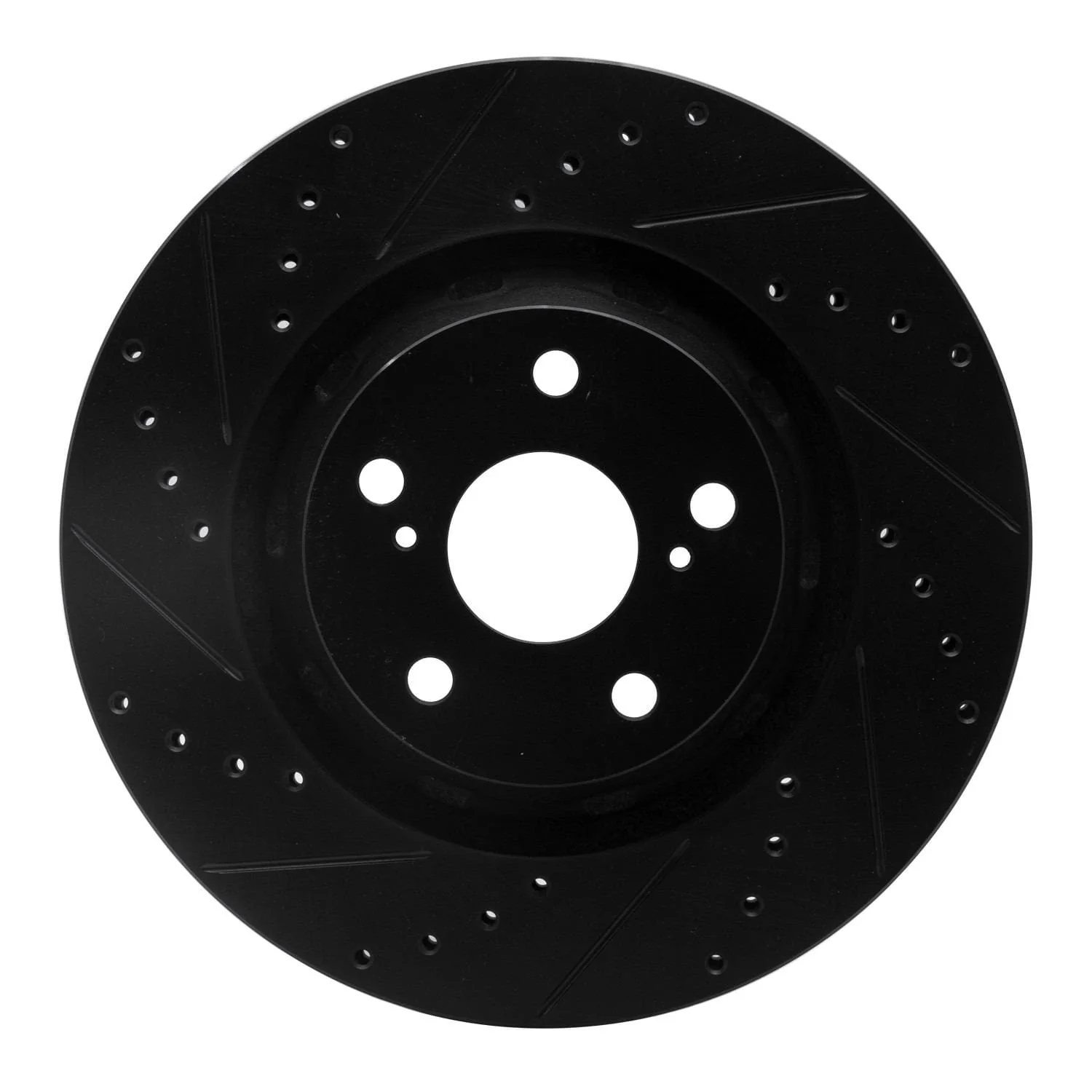 R1 Concepts 09-15 Toyota Venza Front Left Drilled & Slotted Black Brake Rotor