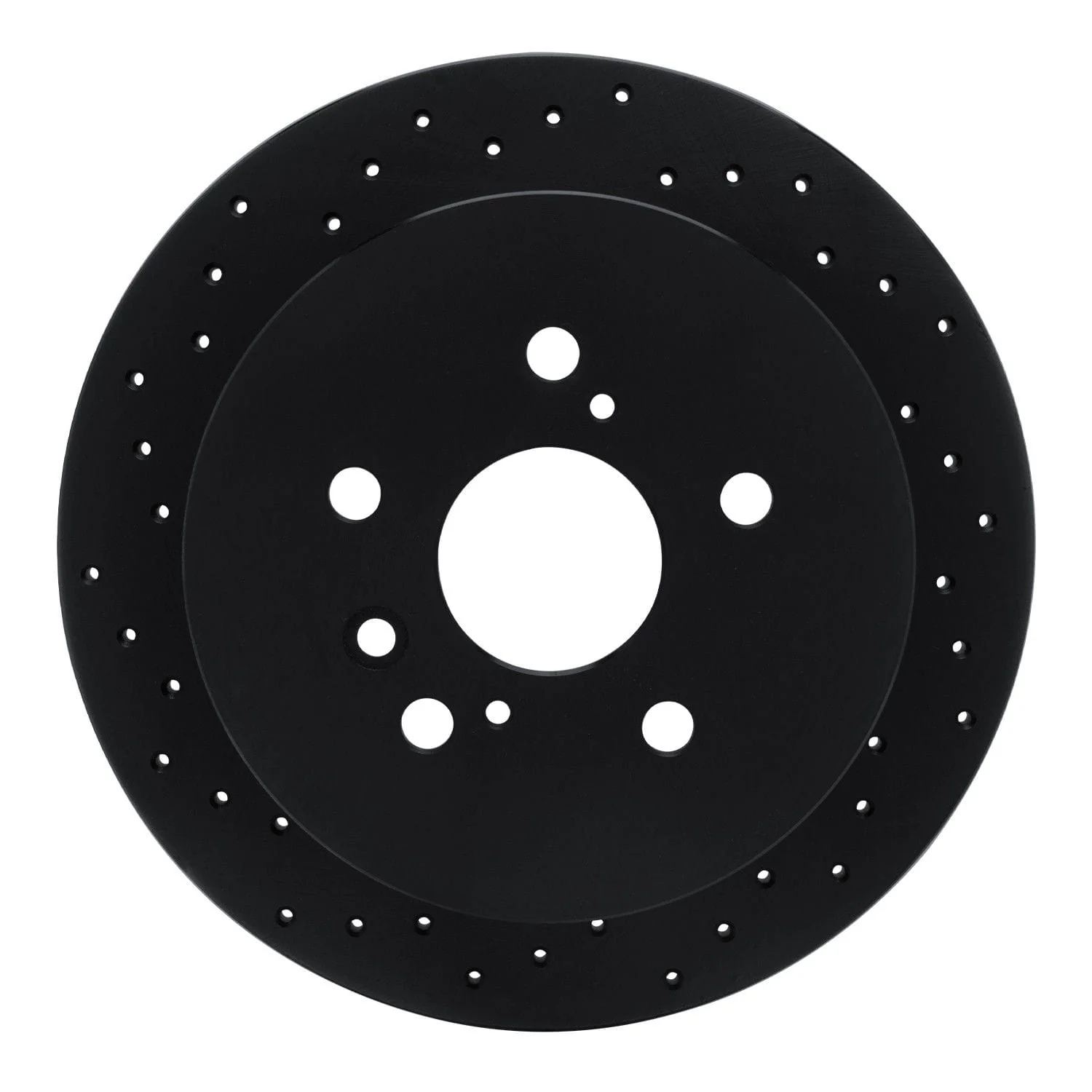 R1 Concepts 09-15 Toyota Venza Rear Left Drilled Black Brake Rotor