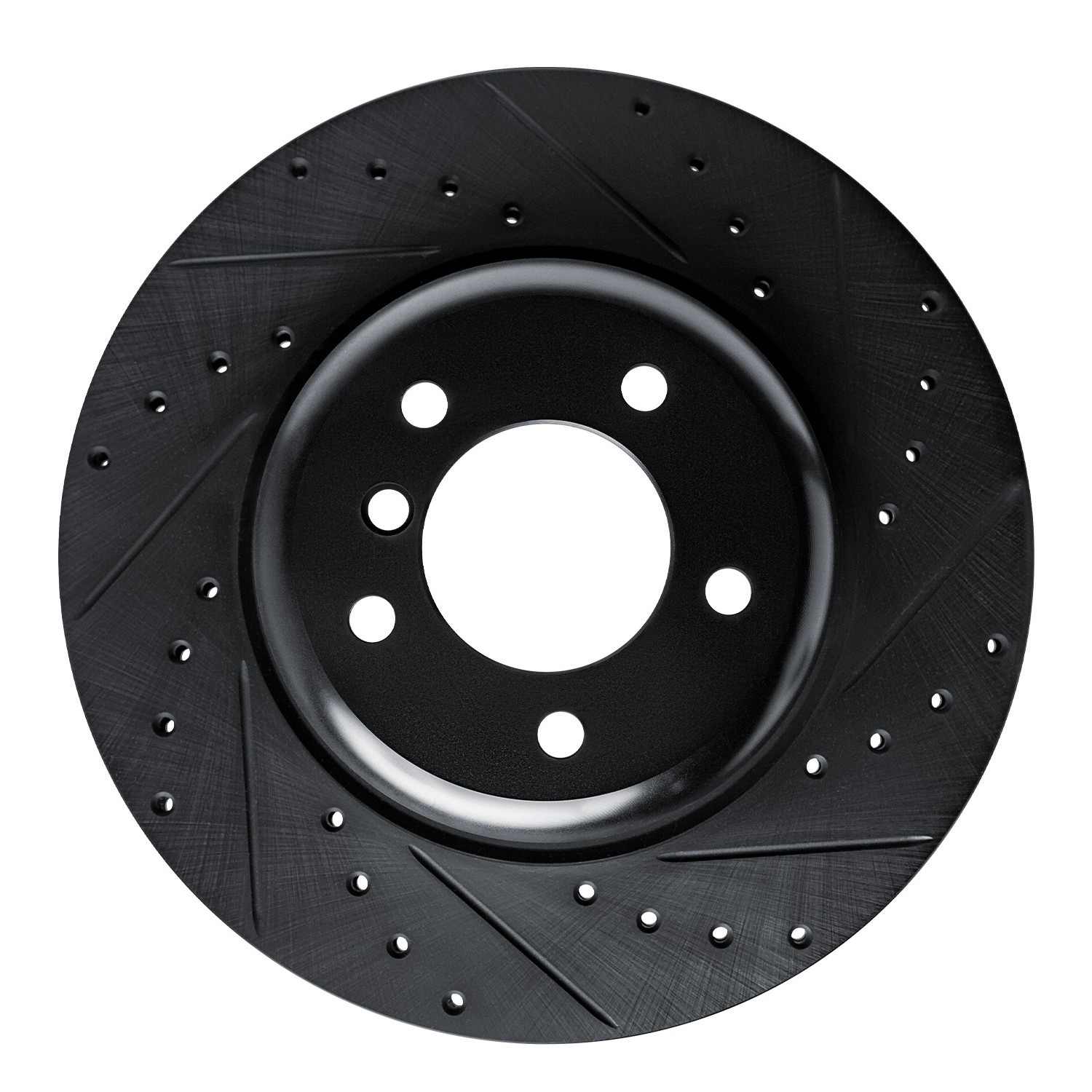R1 Concepts 09-16 BMW Z4 Front Right Drilled & Slotted Black Brake Rotor