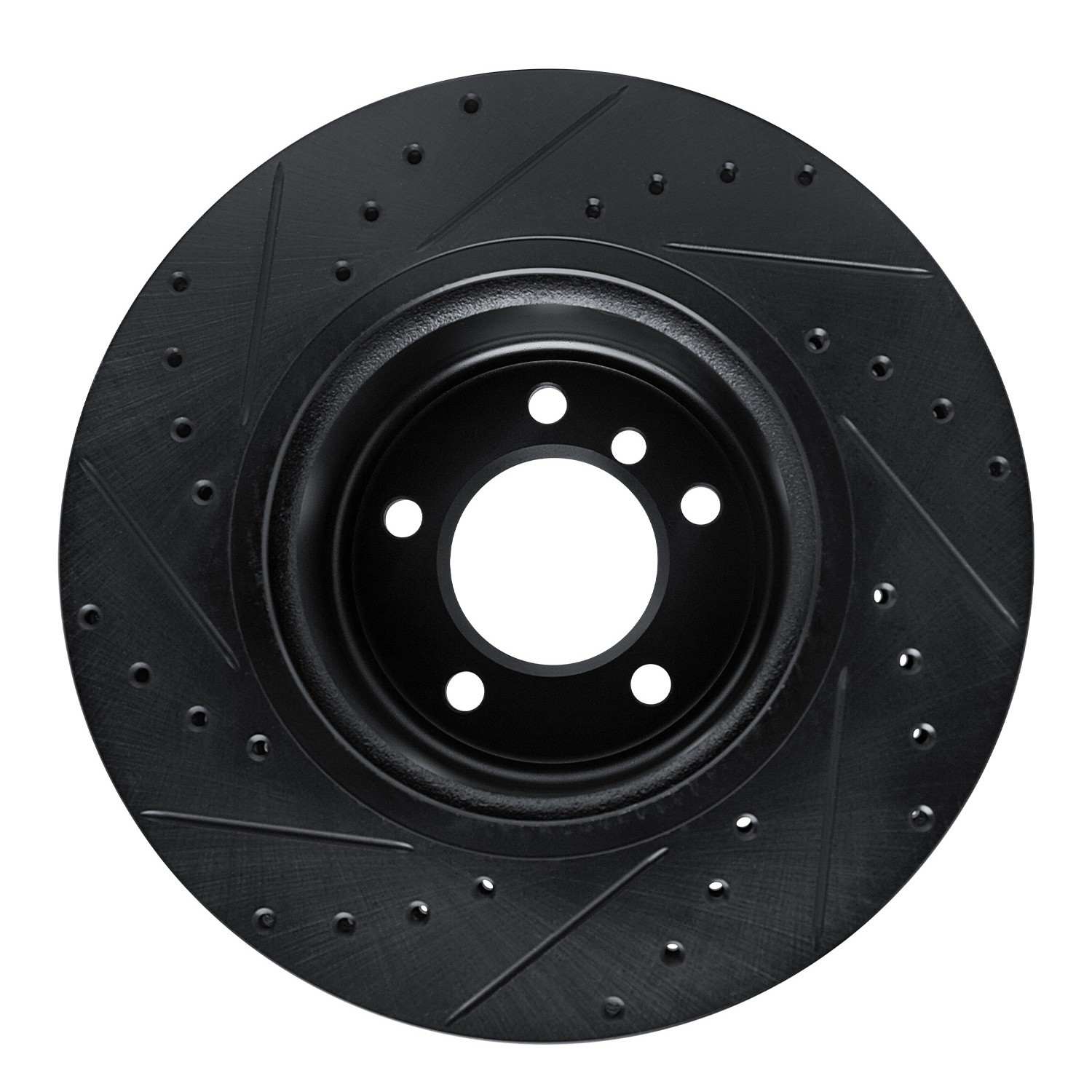 R1 Concepts 09-16 BMW Z4 Front Right Drilled & Slotted Black Brake Rotor - Image 2